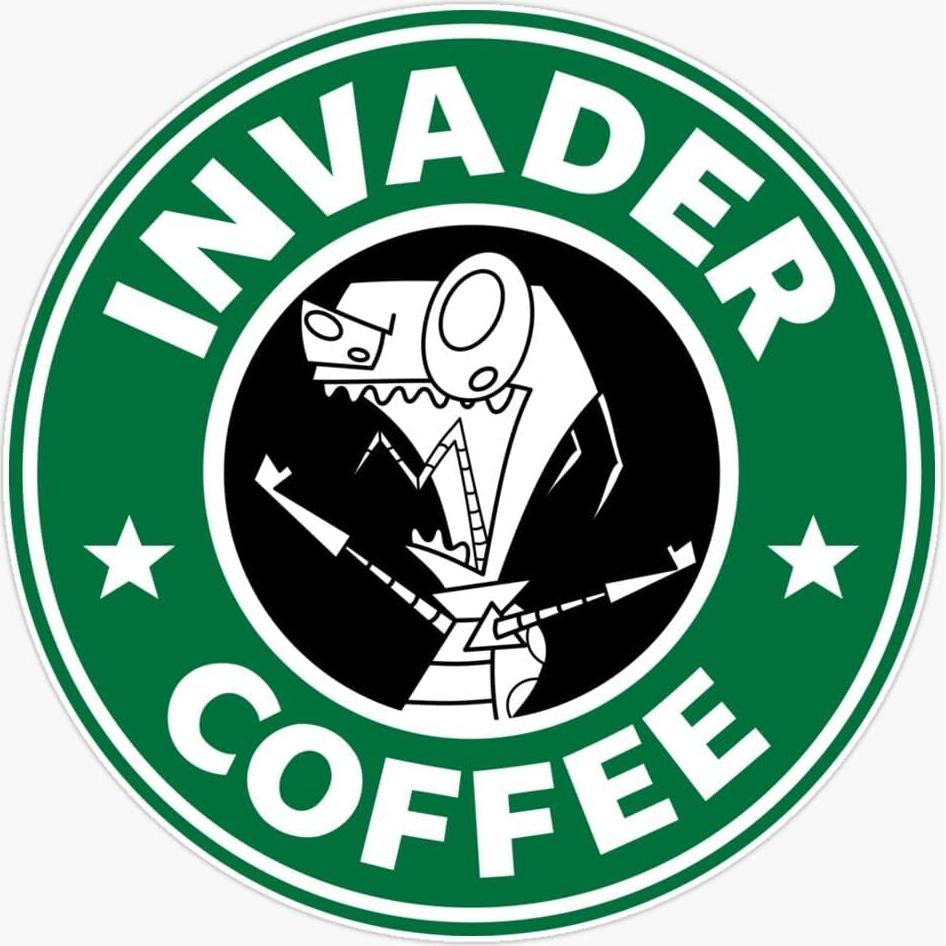 Calcomanía de Vinilo JSE Designs Invader Coffee 12.7 cm Impermeable