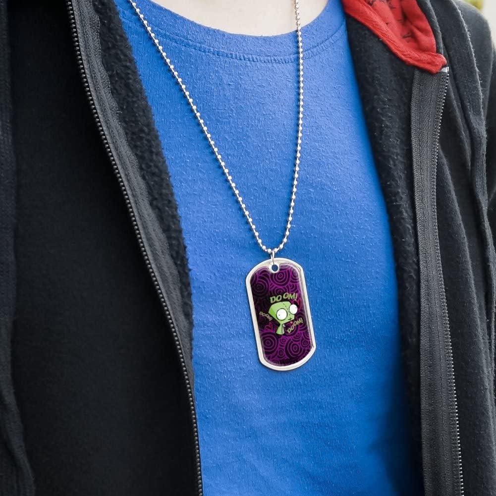 Colgante de etiqueta militar Invader Zim con cadena 61cm