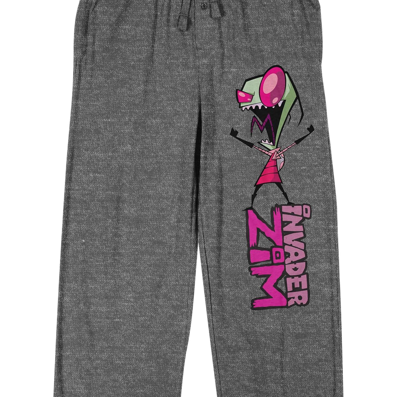 Pantalones de Dormir Invader Zim para Hombres - Gris Jaspeado