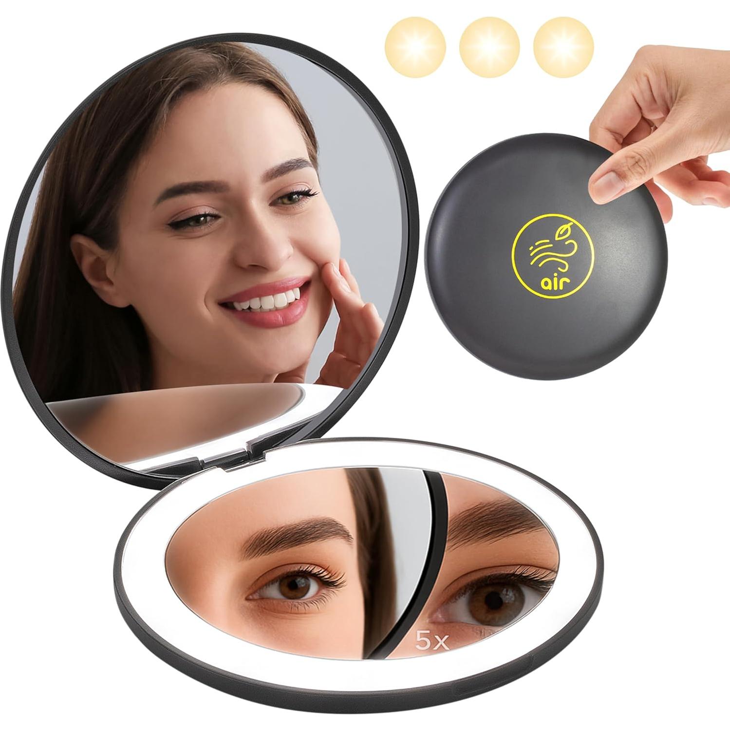 Espejo Compacto Iluminado LanJo Zodiac 1X/5X Recargable