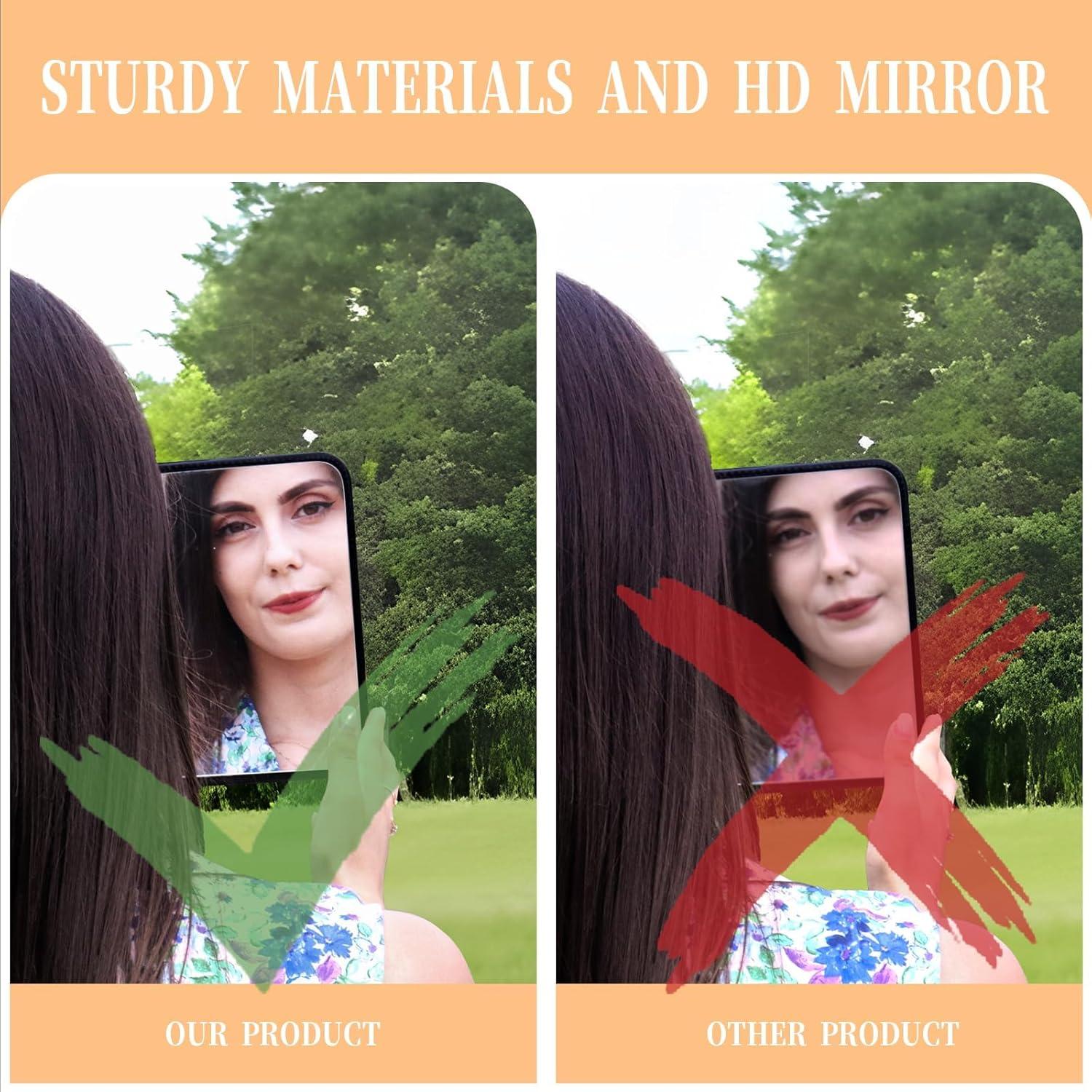 Espejo de Maquillaje Portátil WIYIXI Plegable 20.9x15.5 cm Negro