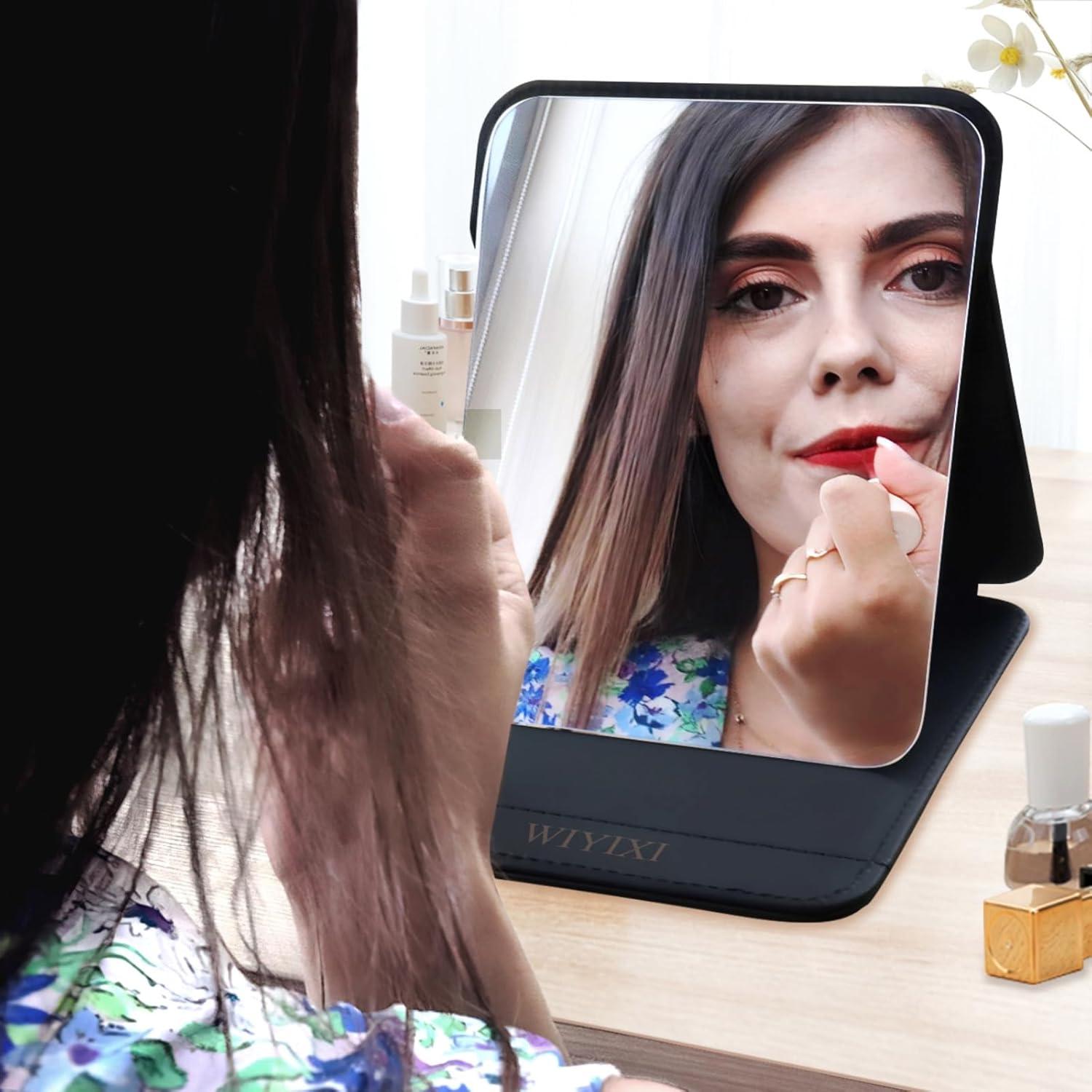 Espejo de Maquillaje Portátil WIYIXI Plegable 20.9x15.5 cm Negro