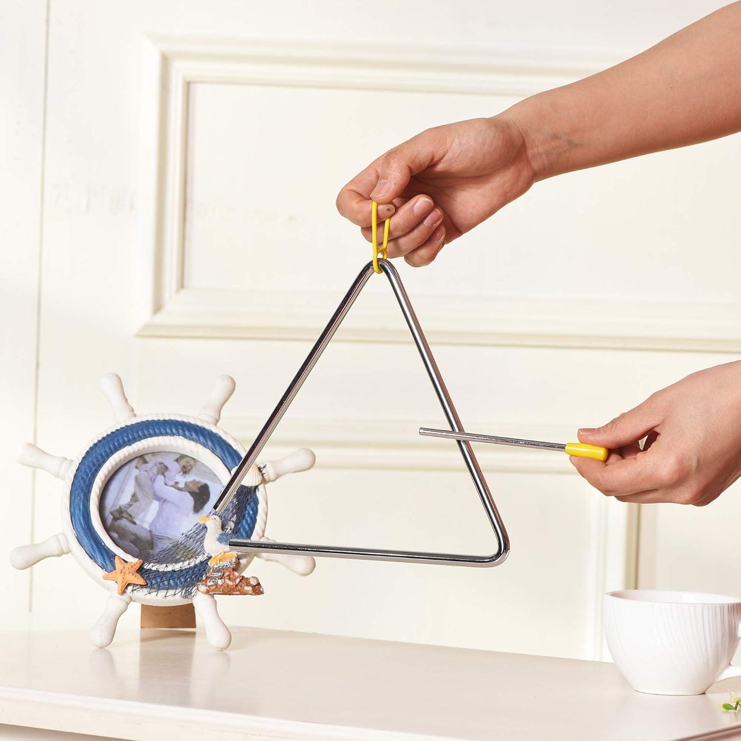 Triángulo Musical de Acero TDOCK 20.32 cm con Martillo