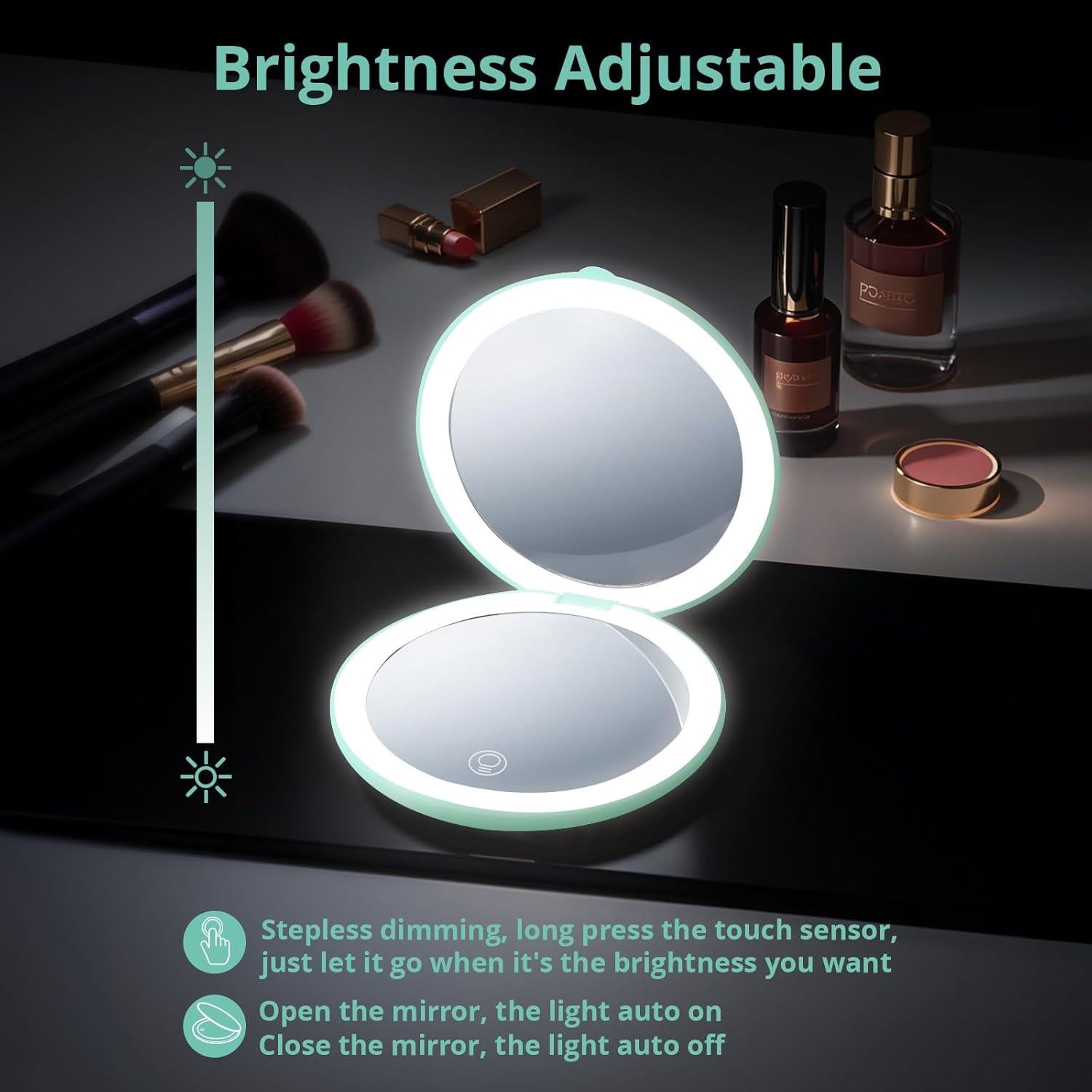 Espejo de Maquillaje Fabuday 4.8" LED Plegable 1x/20x
