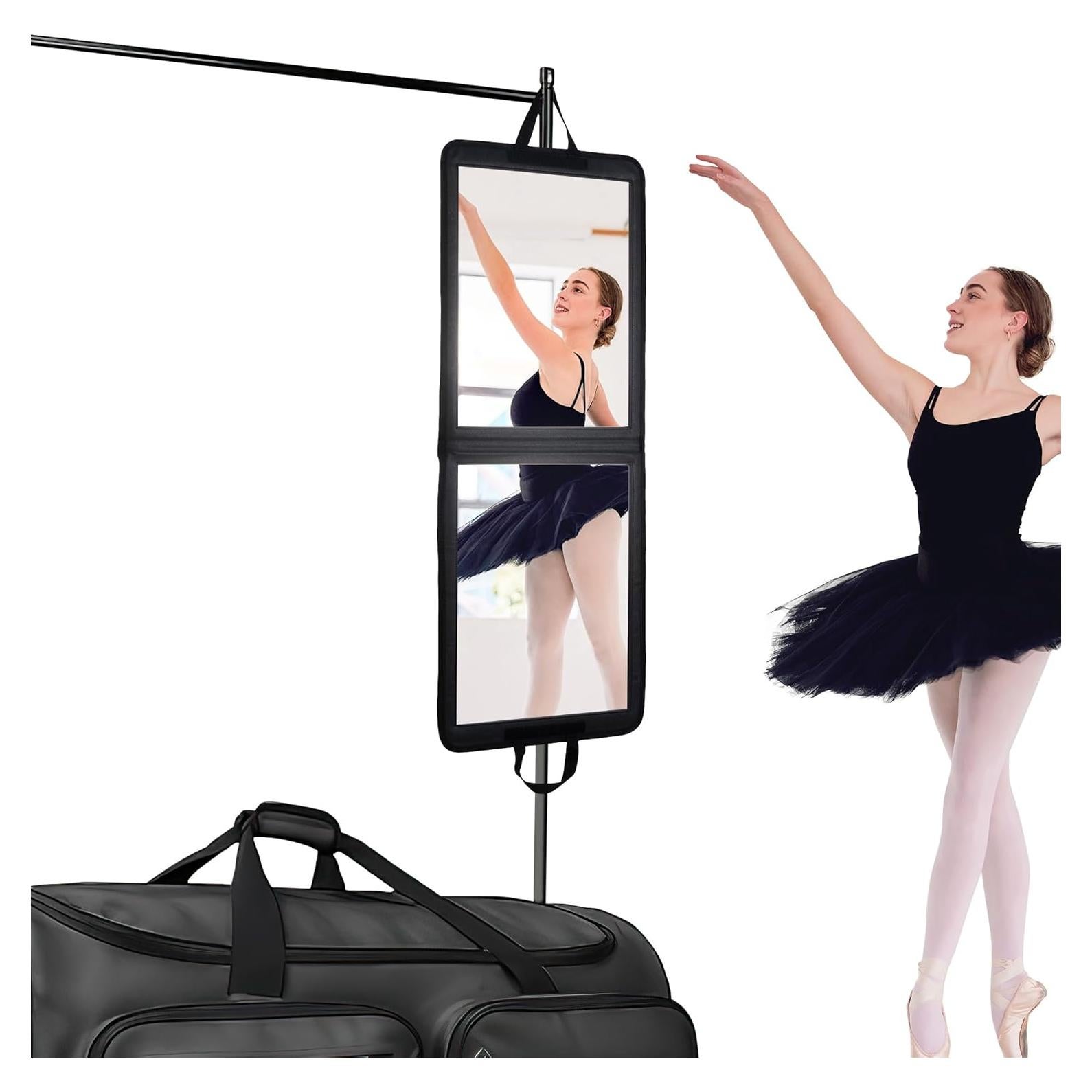 Espejo Plegable Portátil LPHUMEX 84x33 cm Negro para Danza