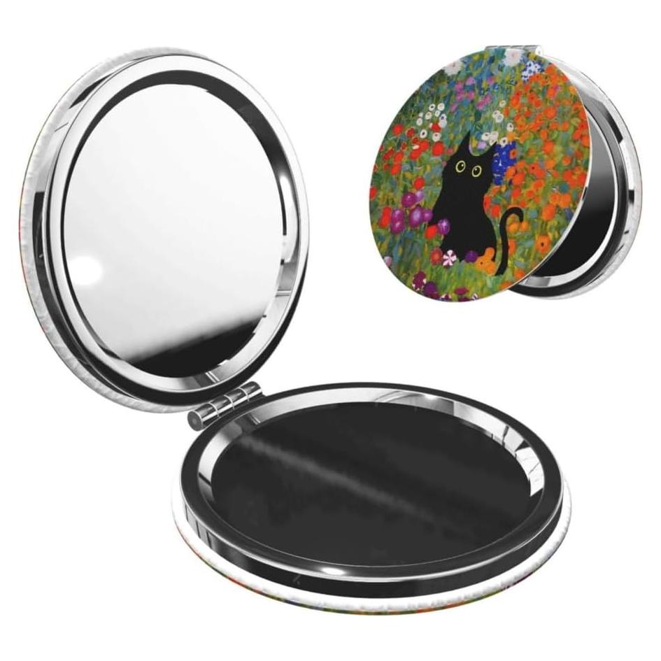 Espejo de Maquillaje Compacto KWSAAHU Doble Cara 8 cm