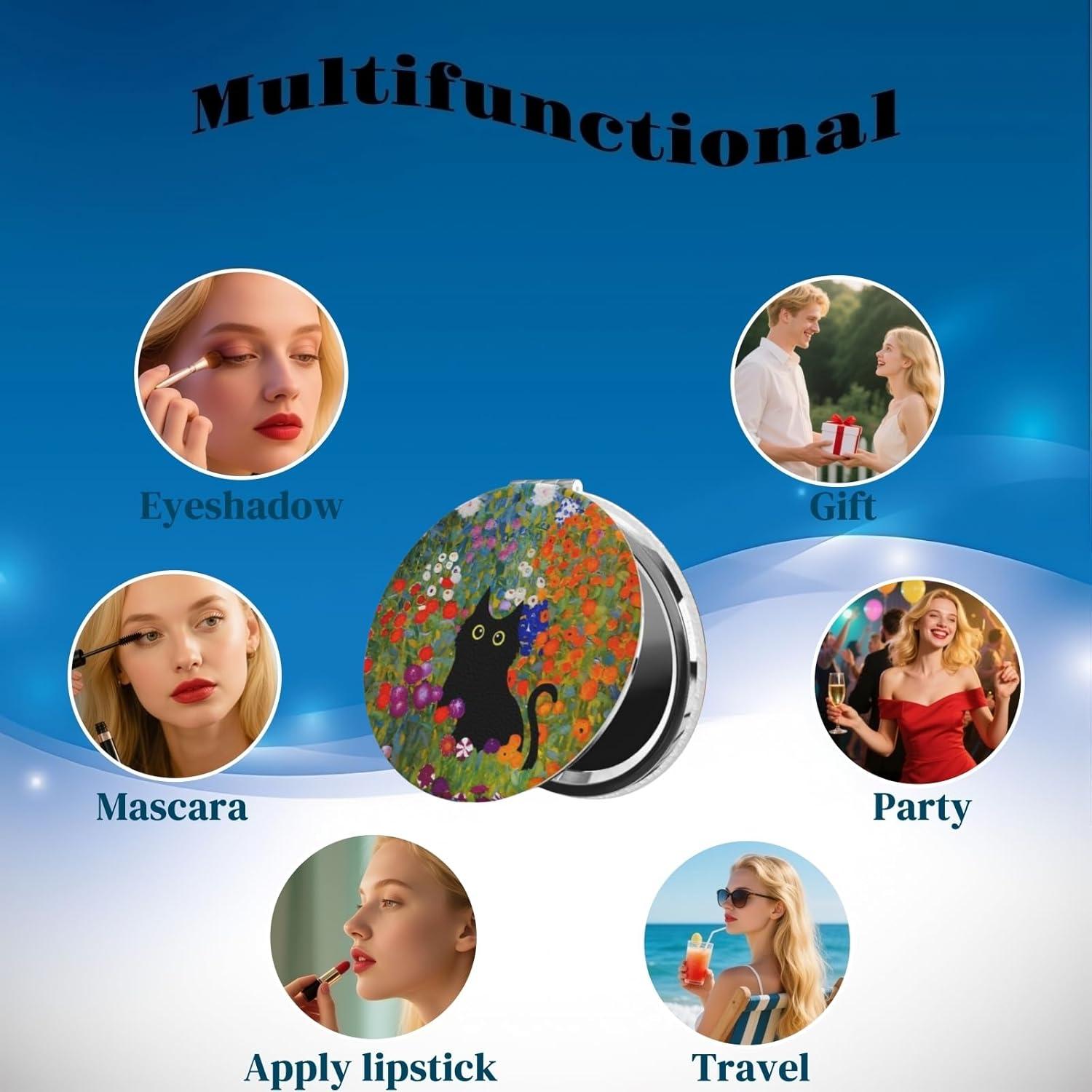 Espejo de Maquillaje Compacto KWSAAHU Doble Cara 8 cm