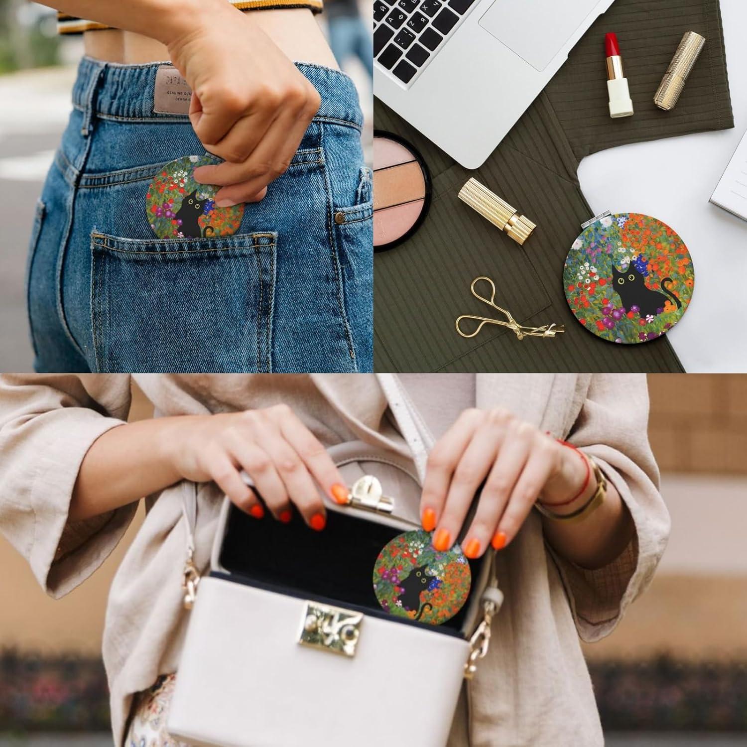 Espejo de Maquillaje Compacto KWSAAHU Doble Cara 8 cm