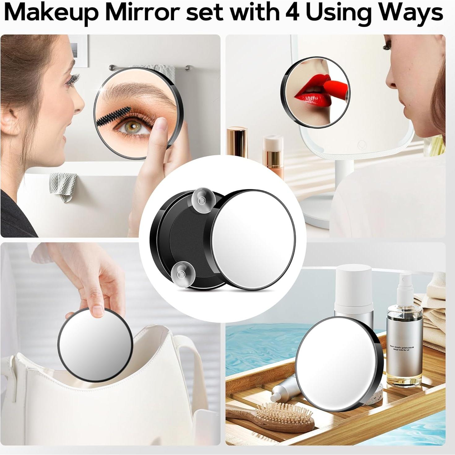 Conjunto de Espejos de Aumento MIYADIVA 20X 30X 40X Portátil