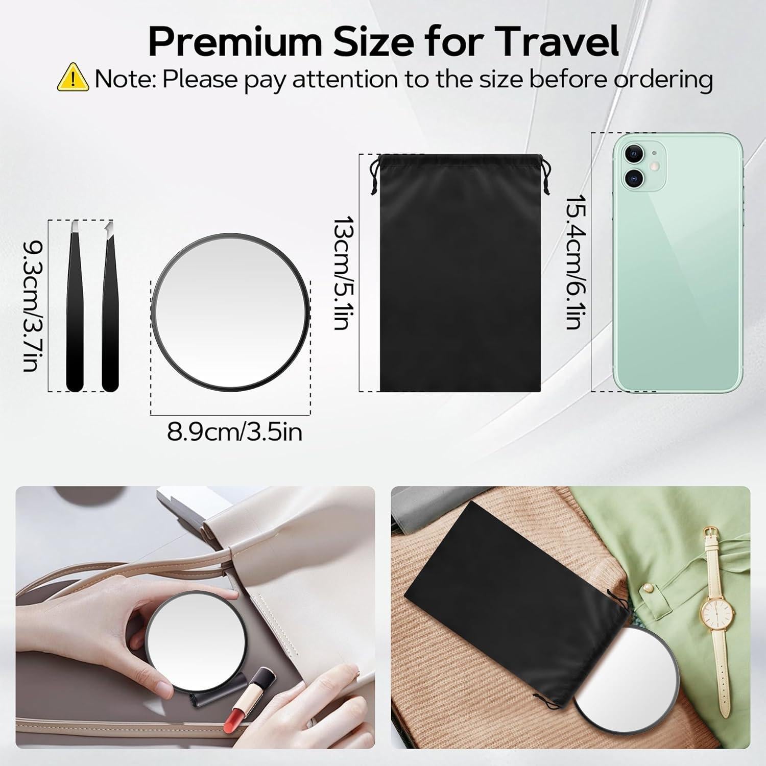 Conjunto de Espejos de Aumento MIYADIVA 20X 30X 40X Portátil