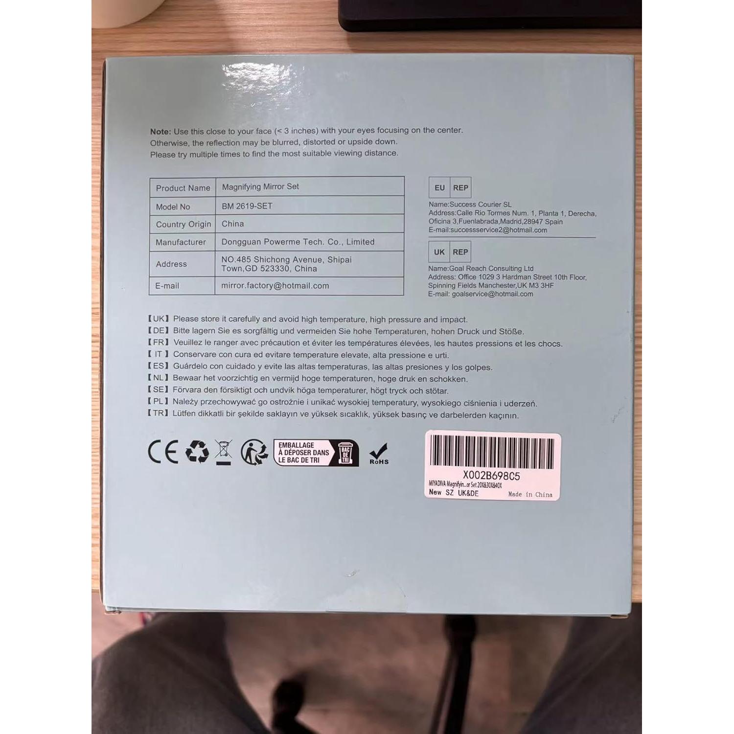 Conjunto de Espejos de Aumento MIYADIVA 20X 30X 40X Portátil