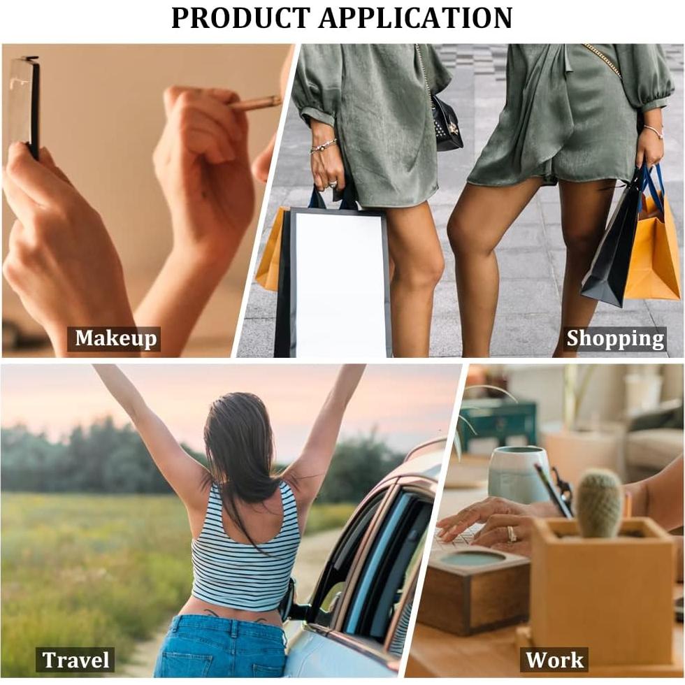 Espejo de Viaje Portátil BangBoom Rectangular Negro 8.5x5.4cm