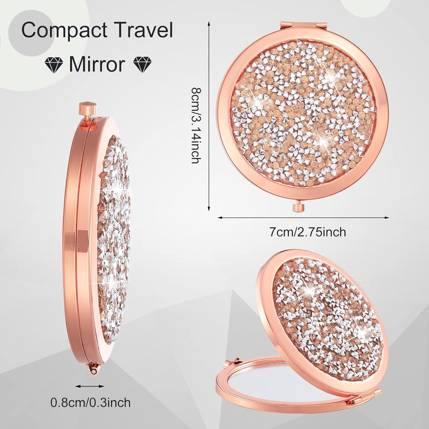 Set de 6 Espejos de Bolsillo Yulejo Rosa Dorado 6.99 cm