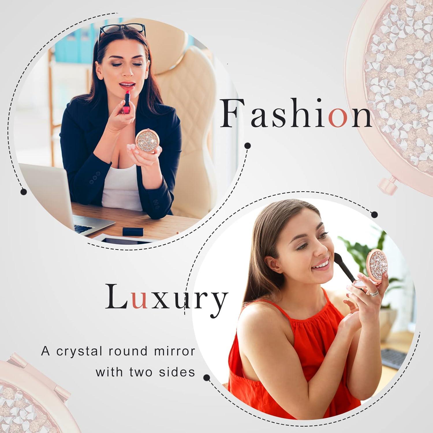 Set de 6 Espejos de Bolsillo Yulejo Rosa Dorado 6.99 cm