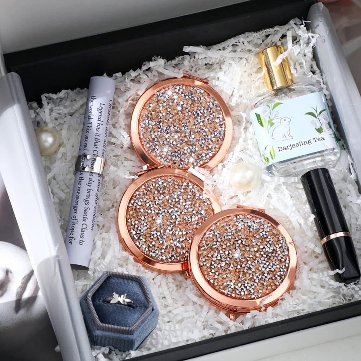 Set de 6 Espejos de Bolsillo Yulejo Rosa Dorado 6.99 cm