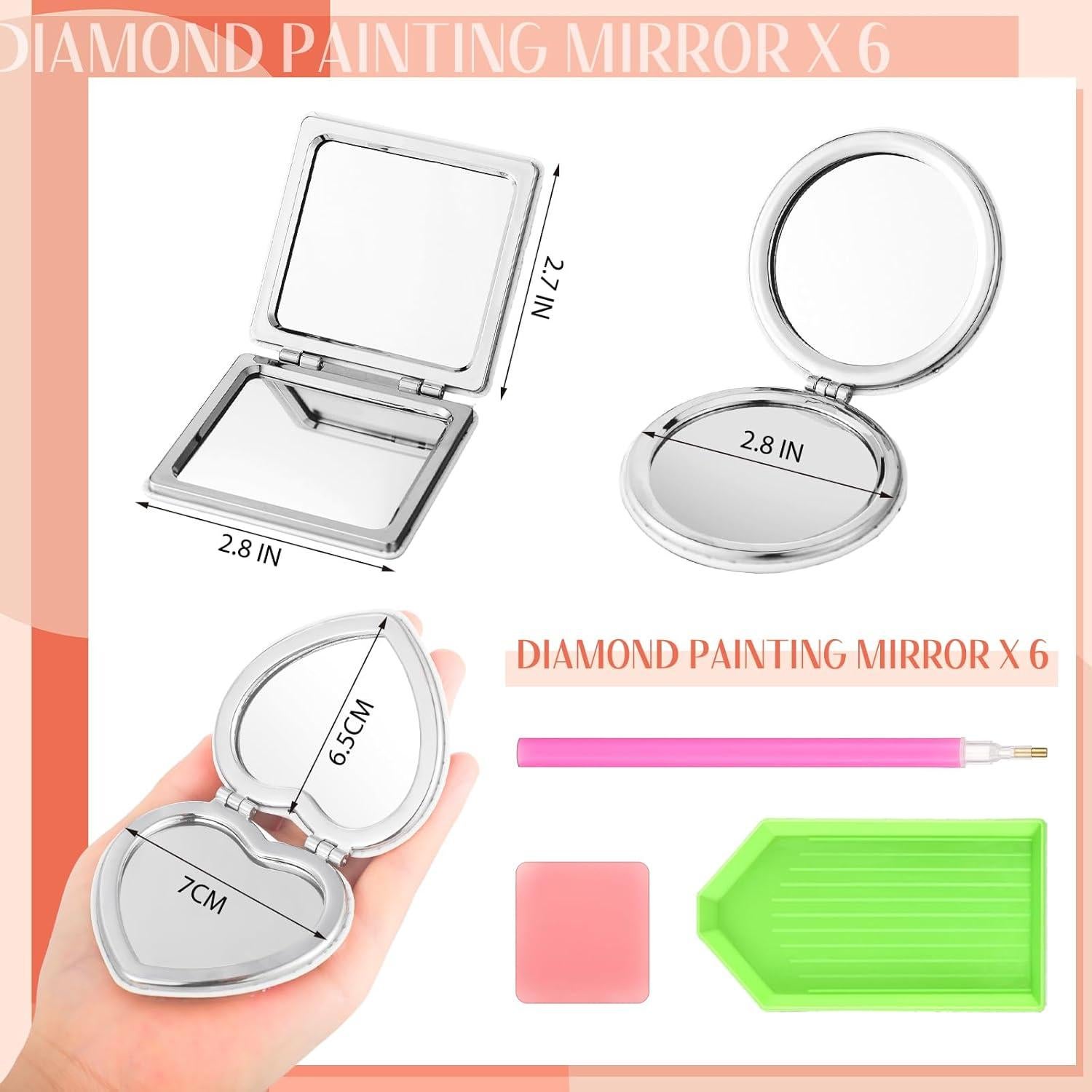 Espejo Compacto Plegable Thyle 6 Pcs con Magnificación 7 cm