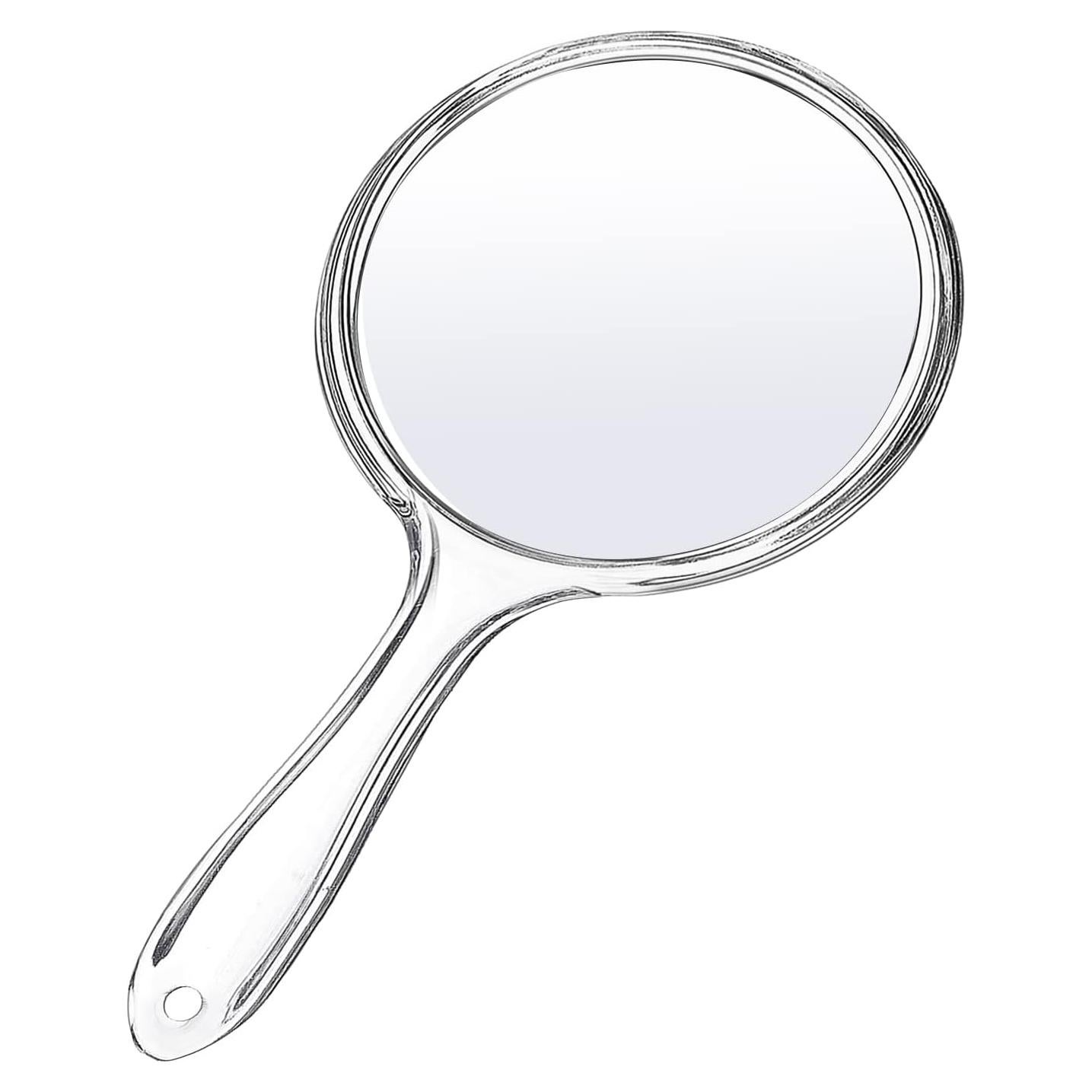 Espejo de Mano D Transparente Redondo Aumentador 1X 2X 23 cm