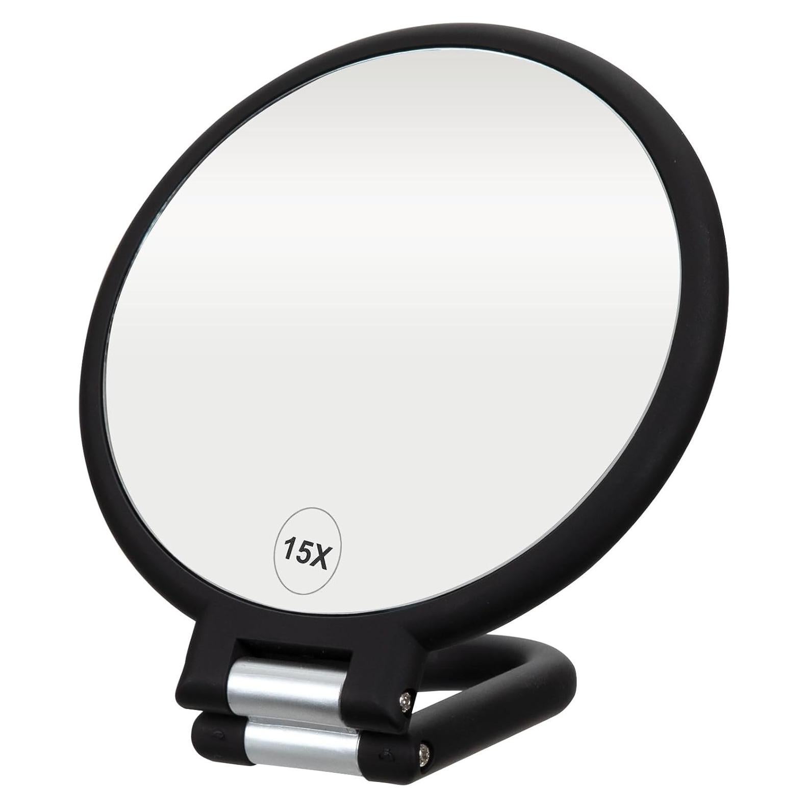 Espejo de Mano Aumentado ForPro 1X/15X Plegable Negro