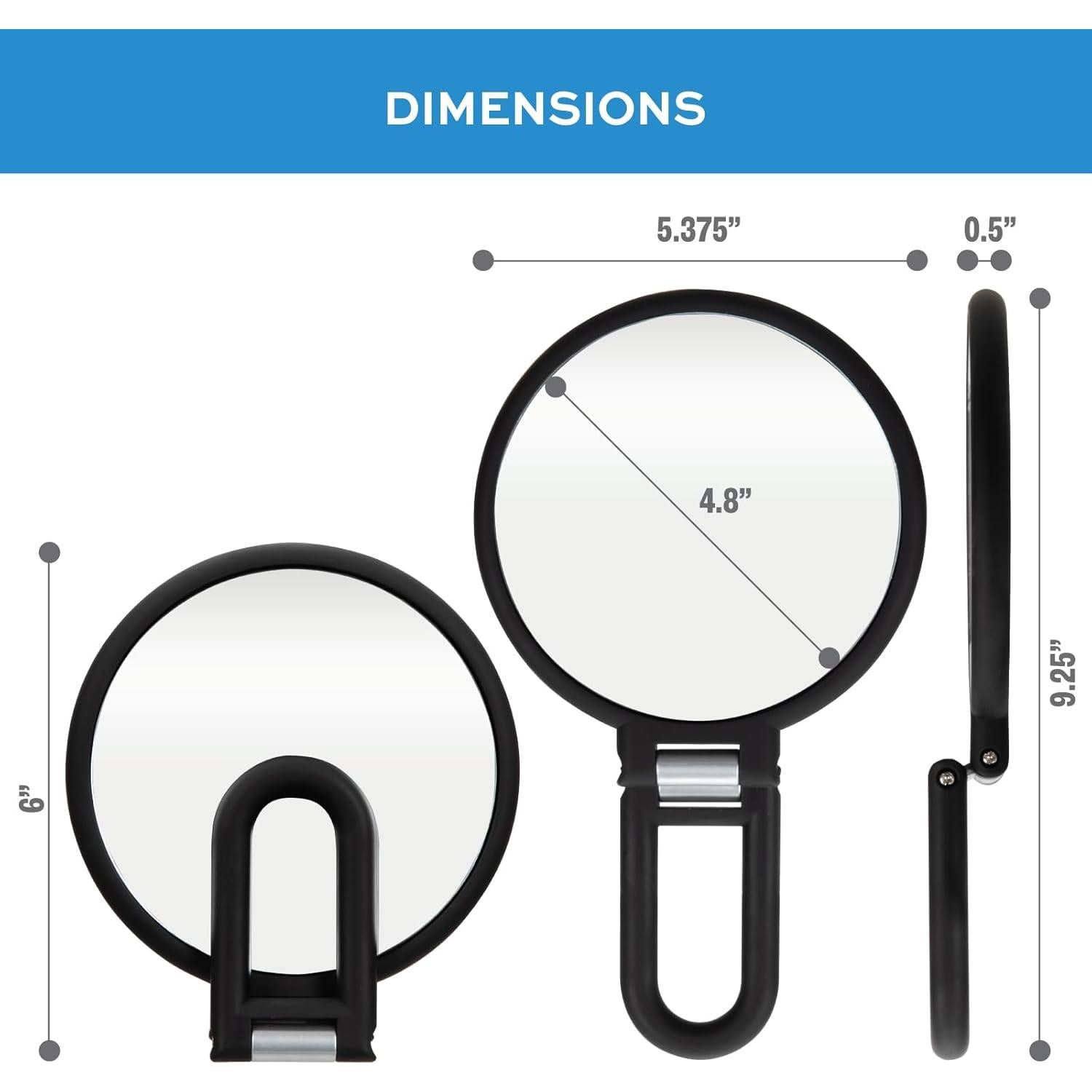Espejo de Mano Aumentado ForPro 1X/15X Plegable Negro