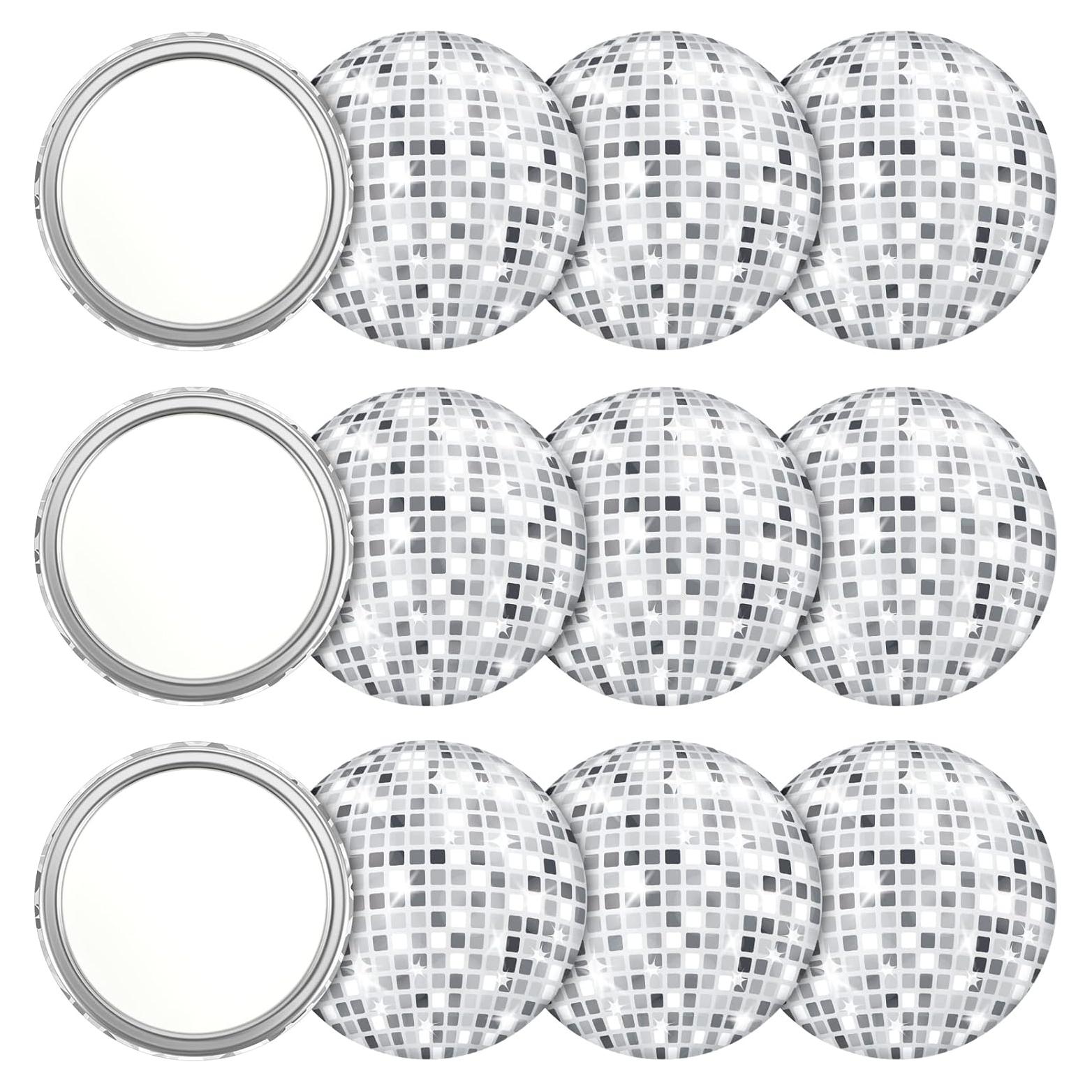 Espejo Compacto Disco Qunclay 12 Pcs 7 cm Plata
