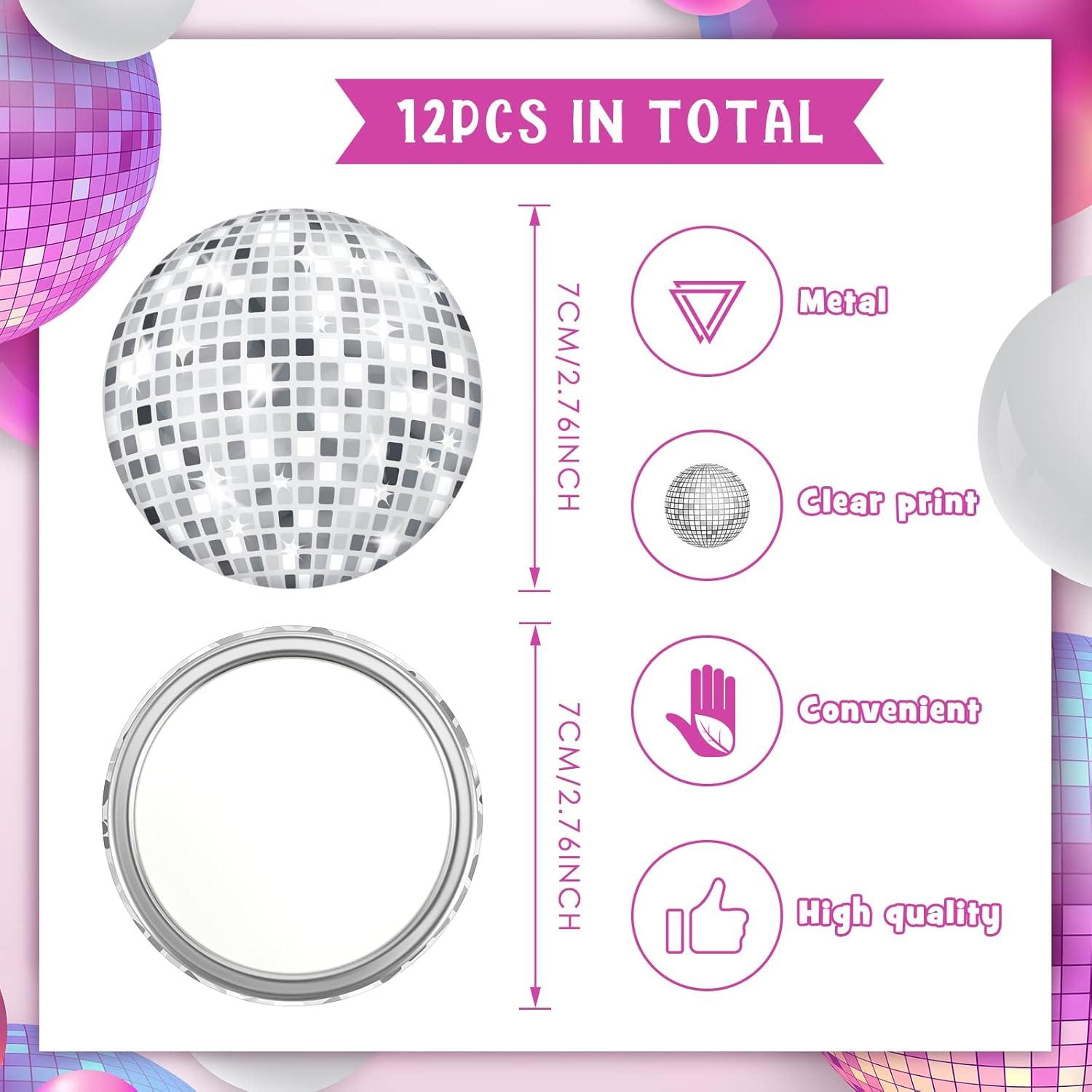 Espejo Compacto Disco Qunclay 12 Pcs 7 cm Plata