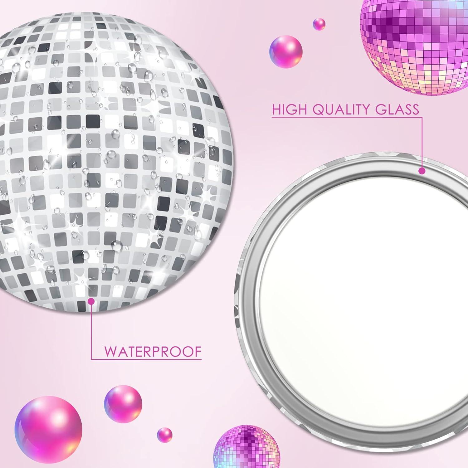 Espejo Compacto Disco Qunclay 12 Pcs 7 cm Plata