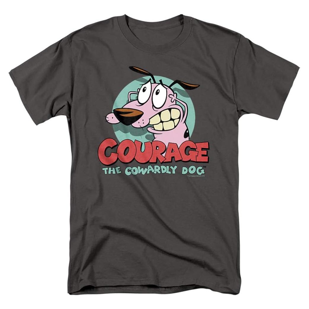 Camiseta Unisex Popfunk Courage el Perro Cobarde - Grande Carbón
