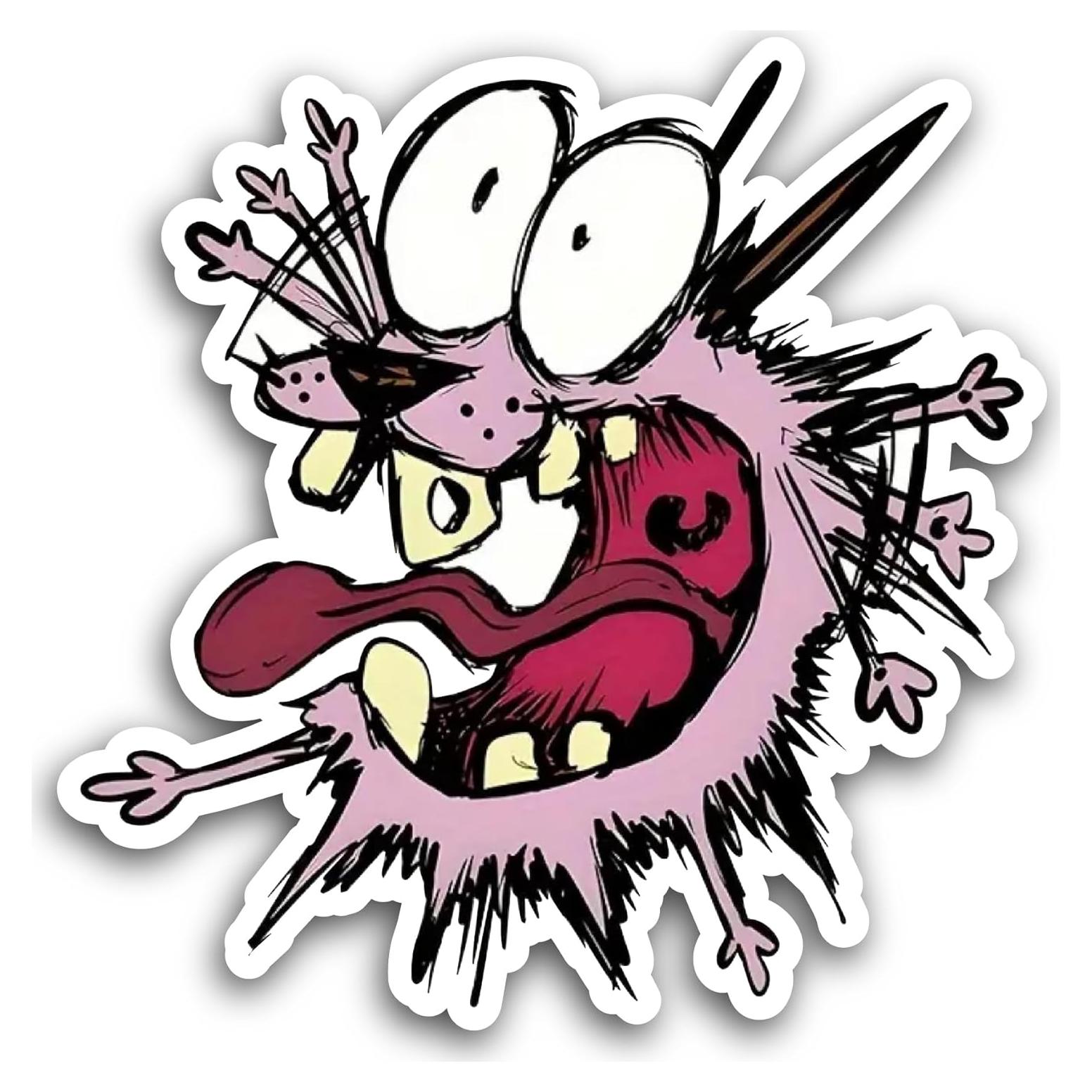 Calcomanías de Vinilo Courage The Cowardly Dog - 2 Piezas