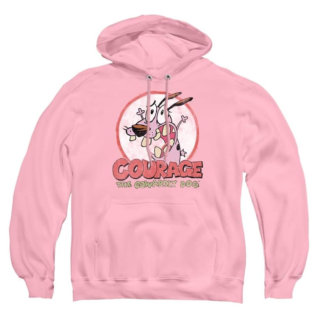 Sudadera Vintage Unisex Coraje El Perro Cobarde Rosa XL