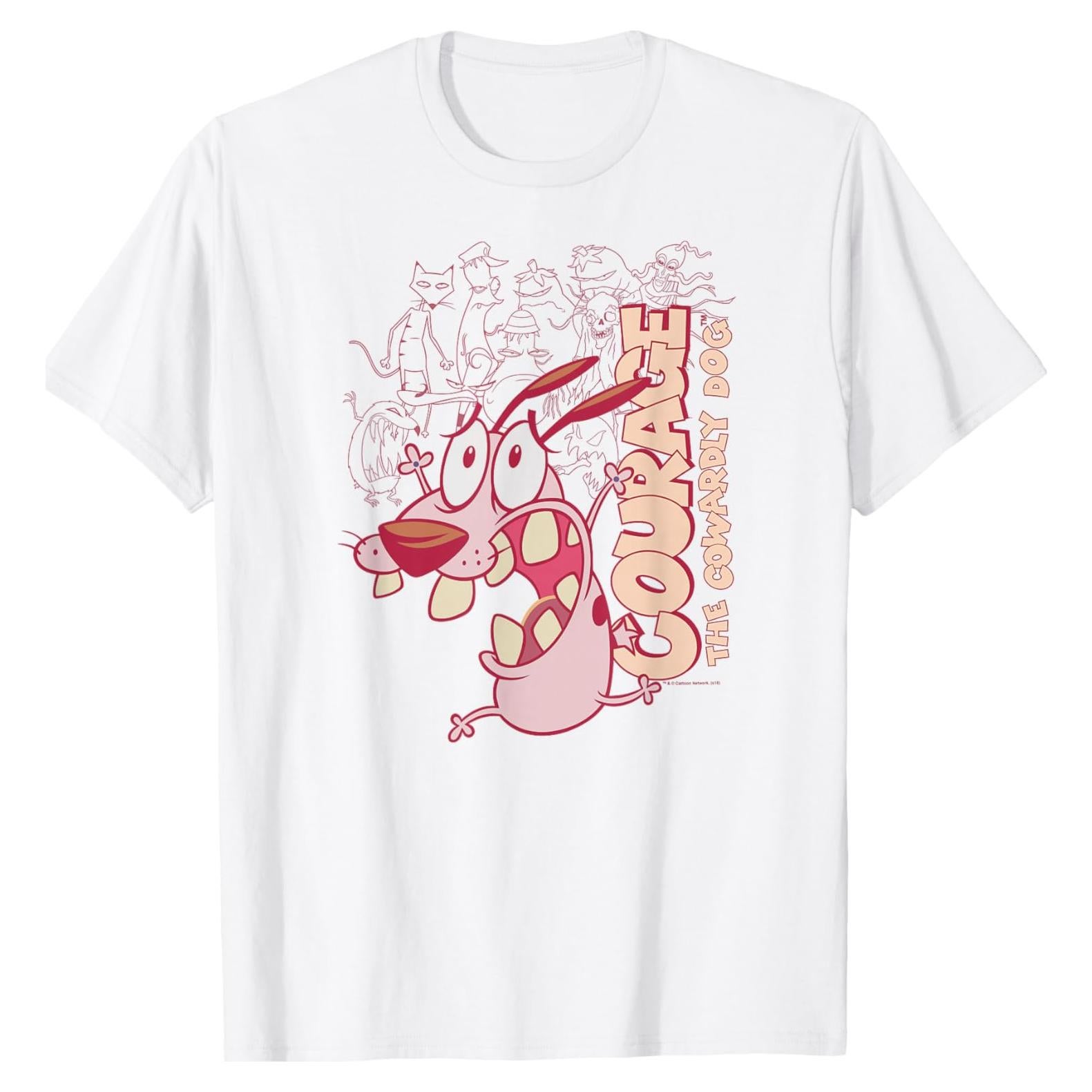 Camiseta Courage el Perro Cobarde Corriendo Asustado - Cartoon Network