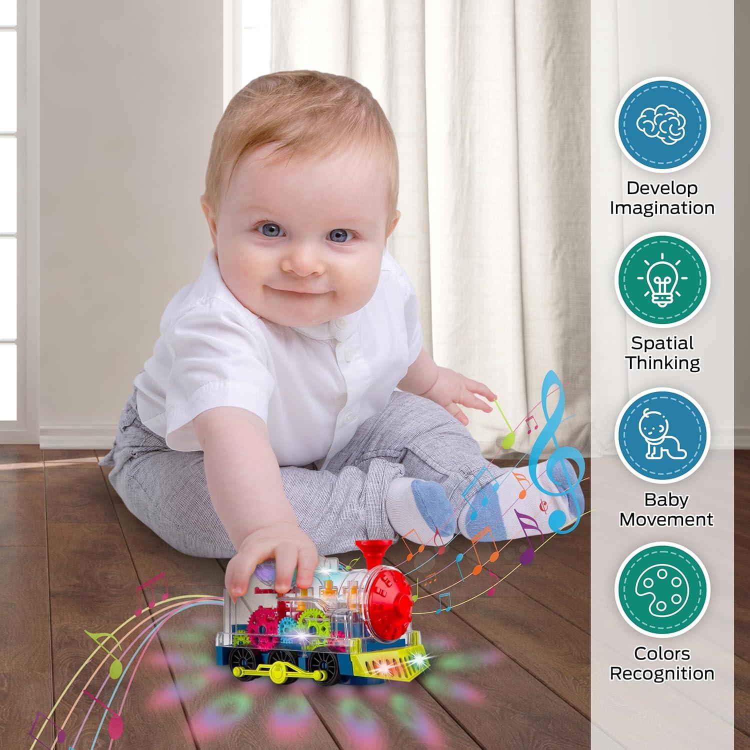 Juguete de Tren Musical Tooty Toy con Luces LED y Engranajes