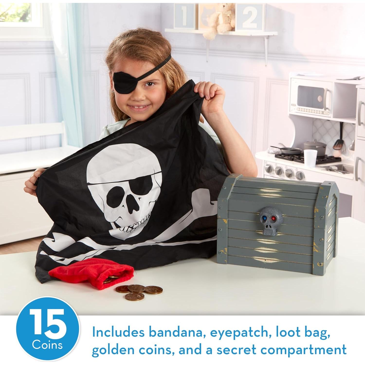 Cofre Pirata de Madera Melissa & Doug con Accesorios