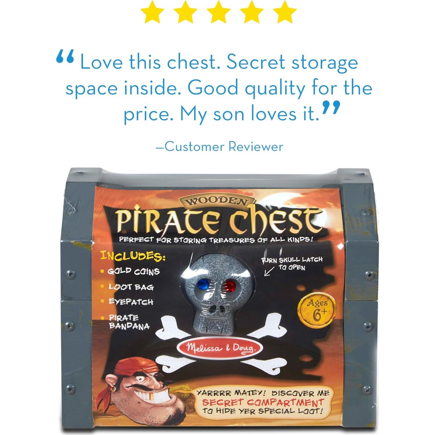 Cofre Pirata de Madera Melissa & Doug con Accesorios