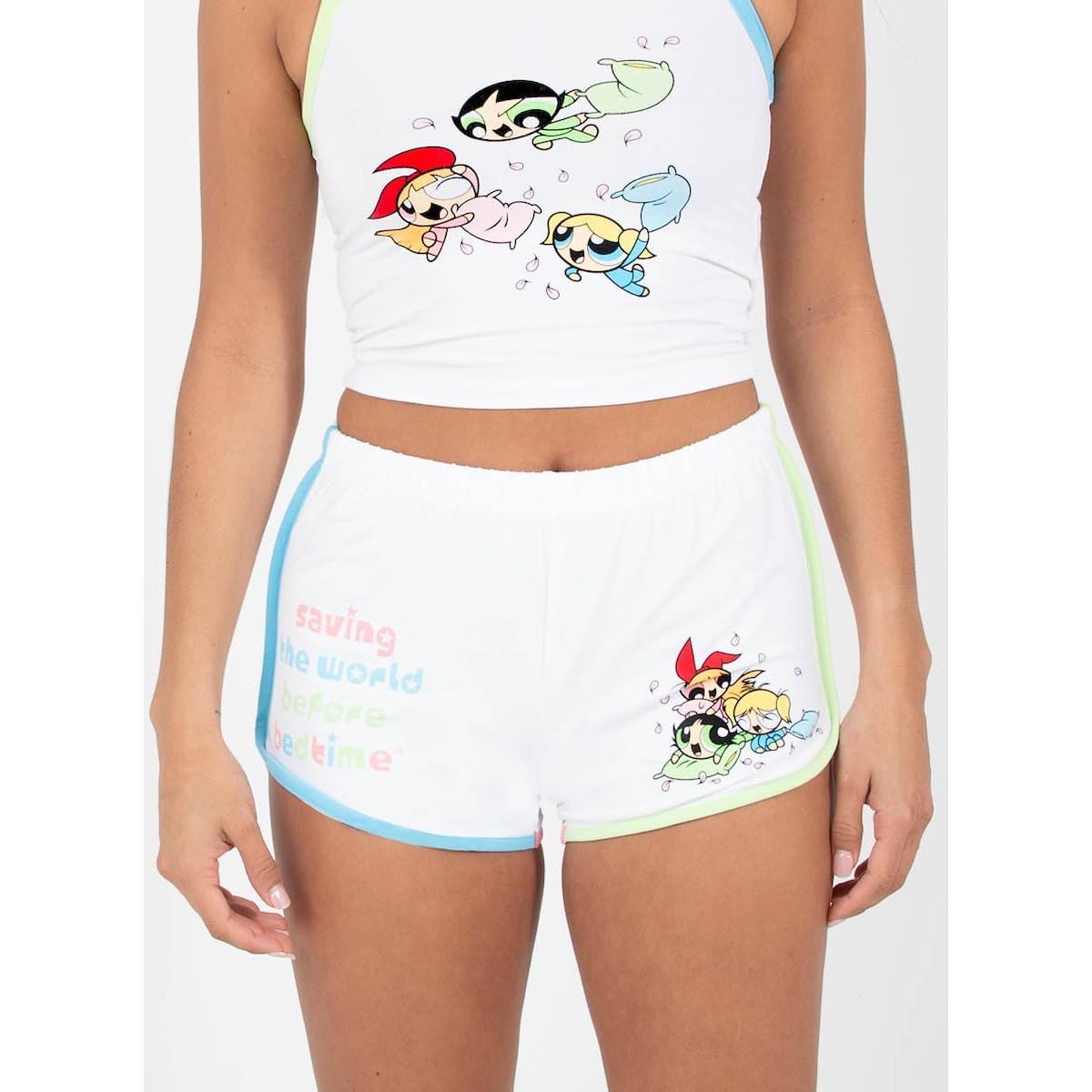 Pantalones Cortos Powerpuff Girls Blancos Medianos