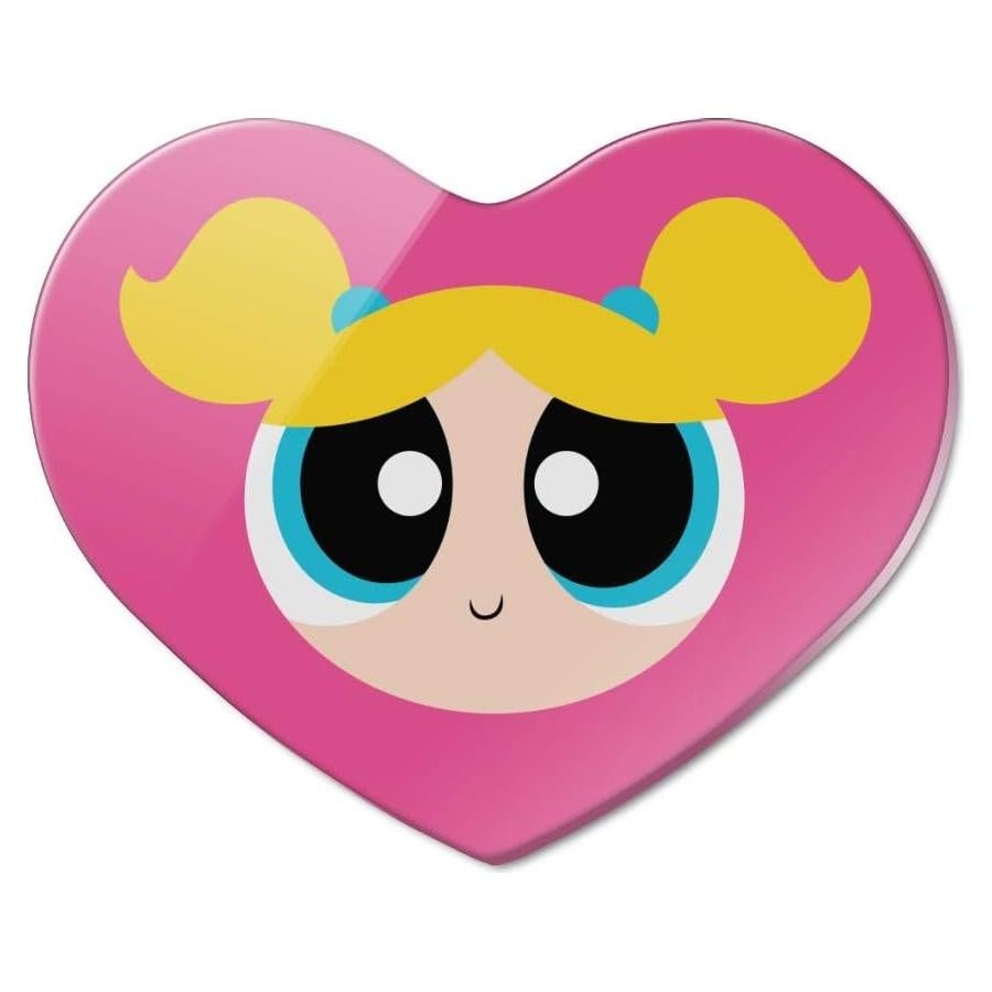 Imán de nevera acrílico corazón Chicas Superpoderosas 6.4x5.1cm