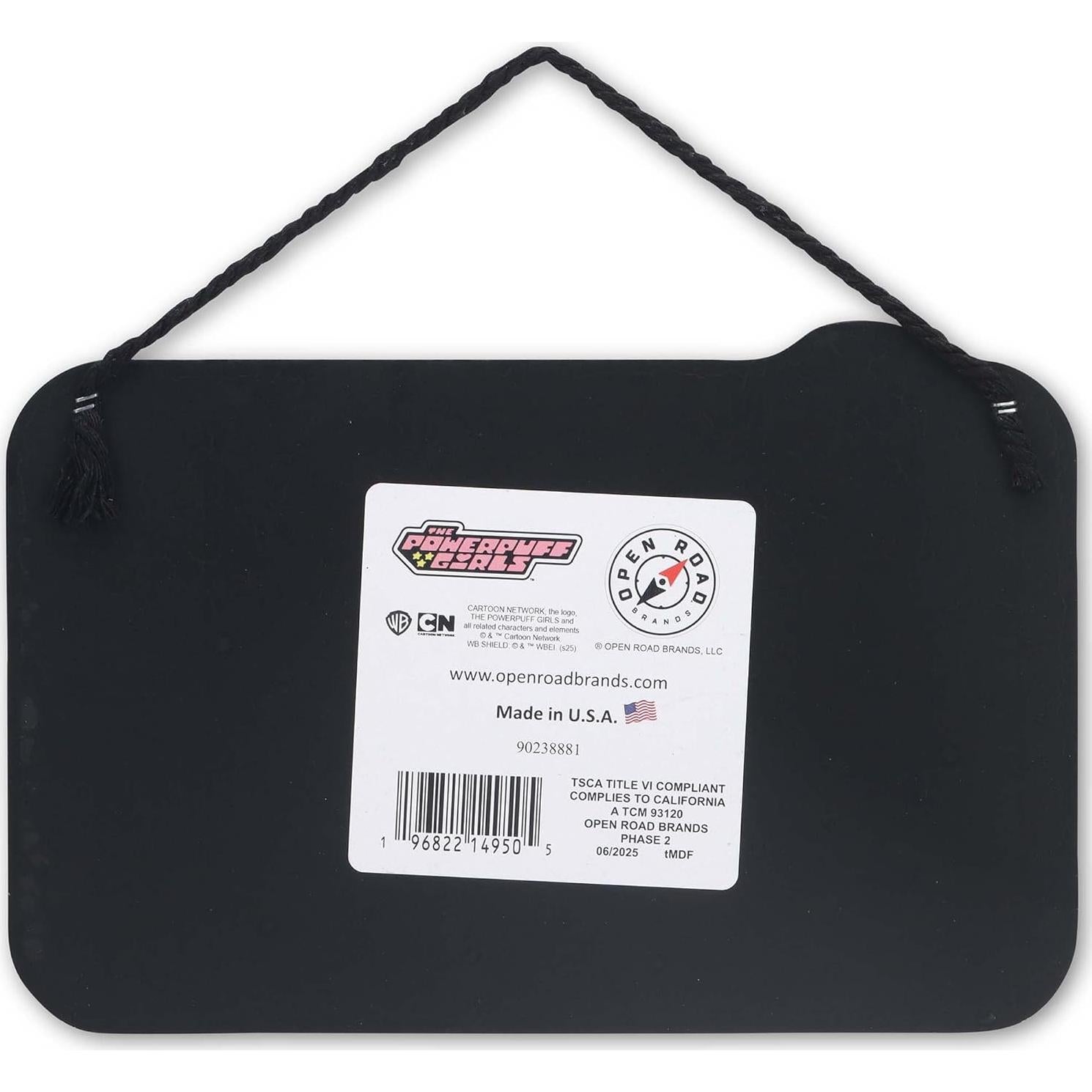 Cartel Colgante de Madera Chicas Superpoderosas Retro 21x14 cm