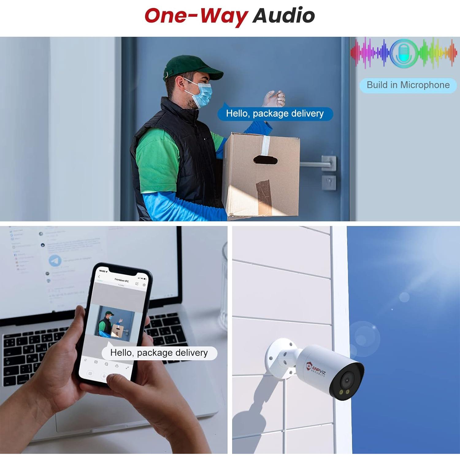 Cámara POE 4K Anpviz 8MP para exteriores con visión nocturna