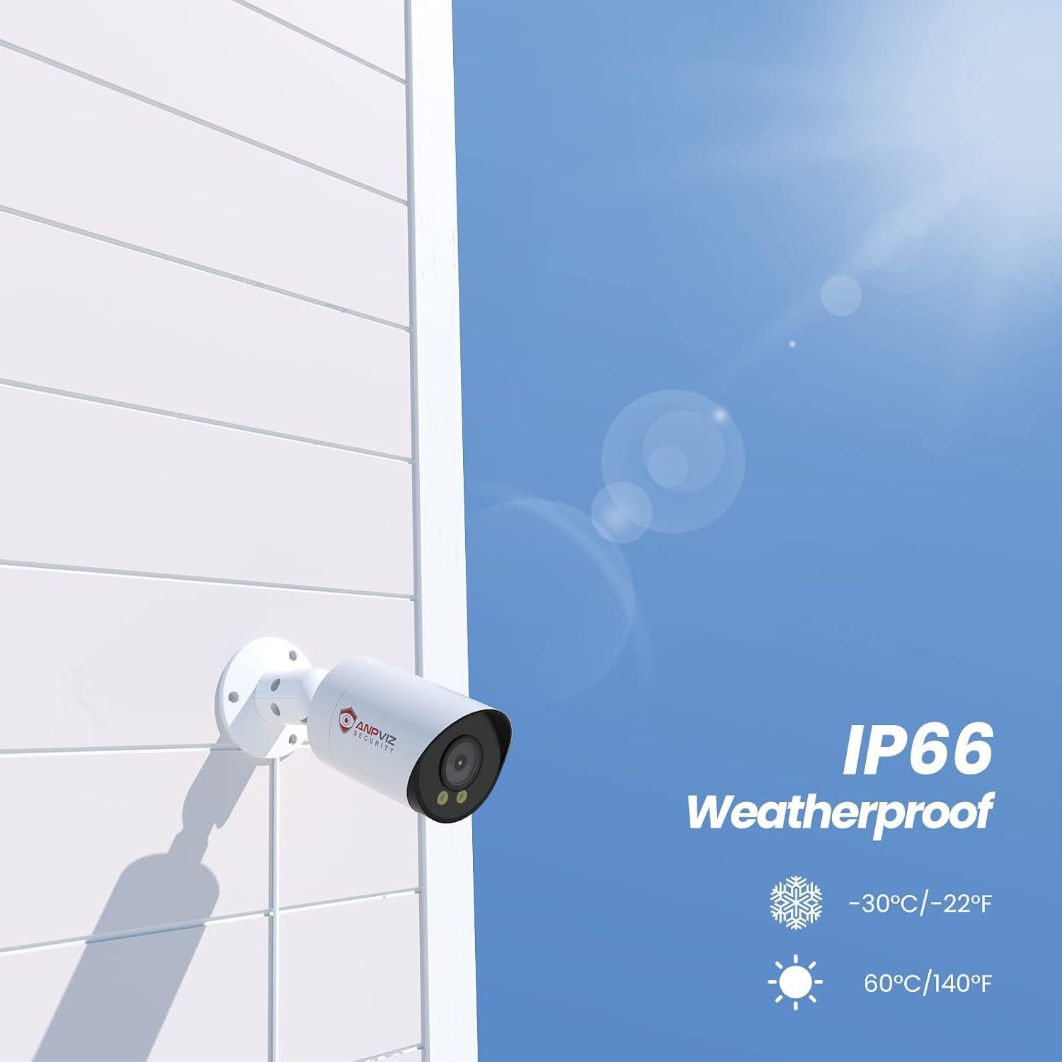 Cámara POE 4K Anpviz 8MP para exteriores con visión nocturna