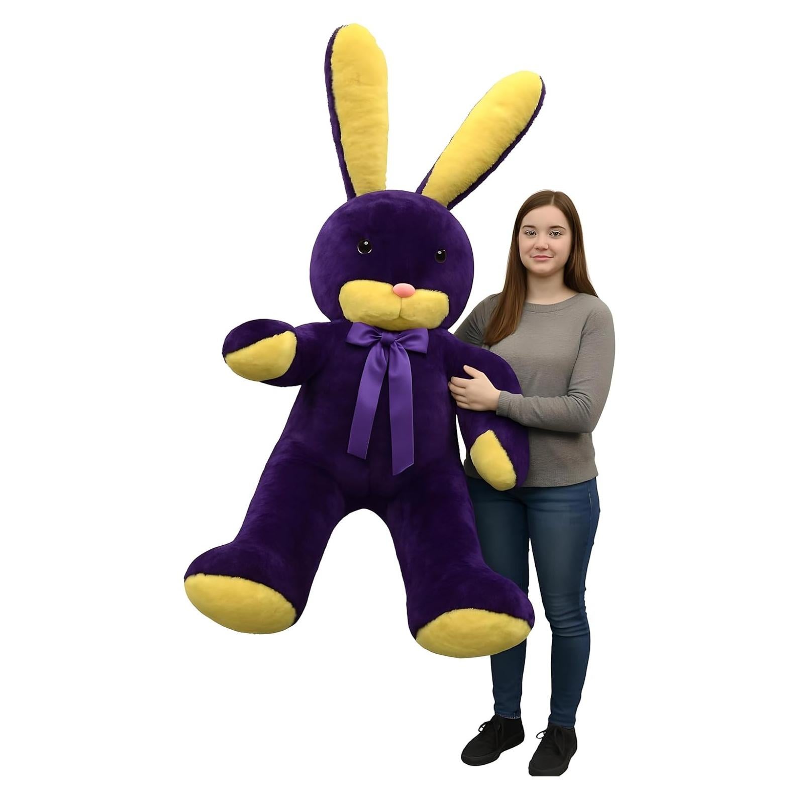 Conejo de Peluche Gigante Big Plush 152 cm Morado y Amarillo