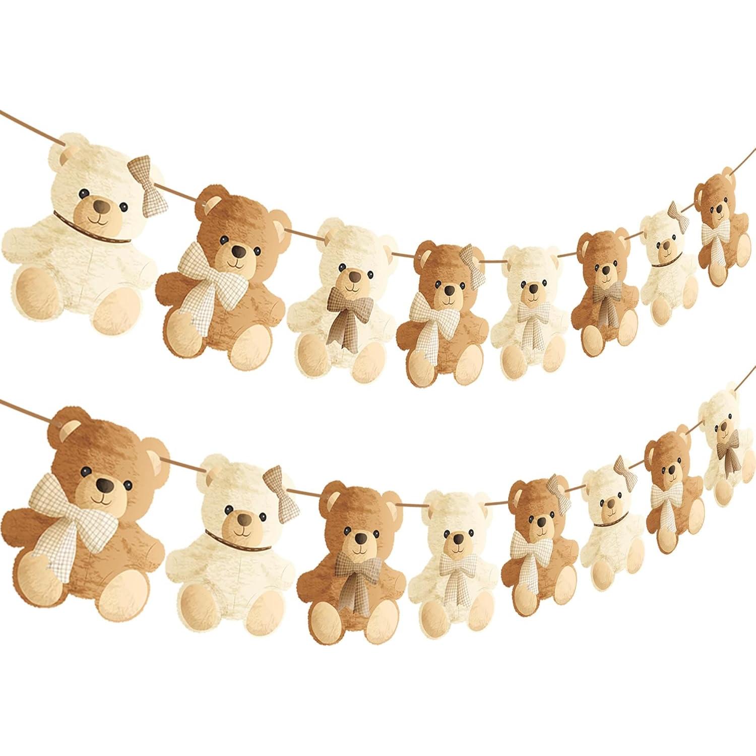 Guirnaldas de Oso de Peluche umoni para Baby Shower - 2 Pcs