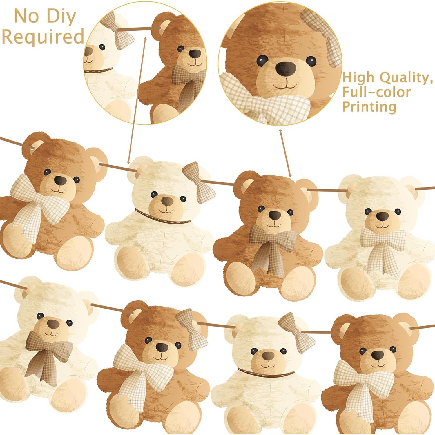 Guirnaldas de Oso de Peluche umoni para Baby Shower - 2 Pcs