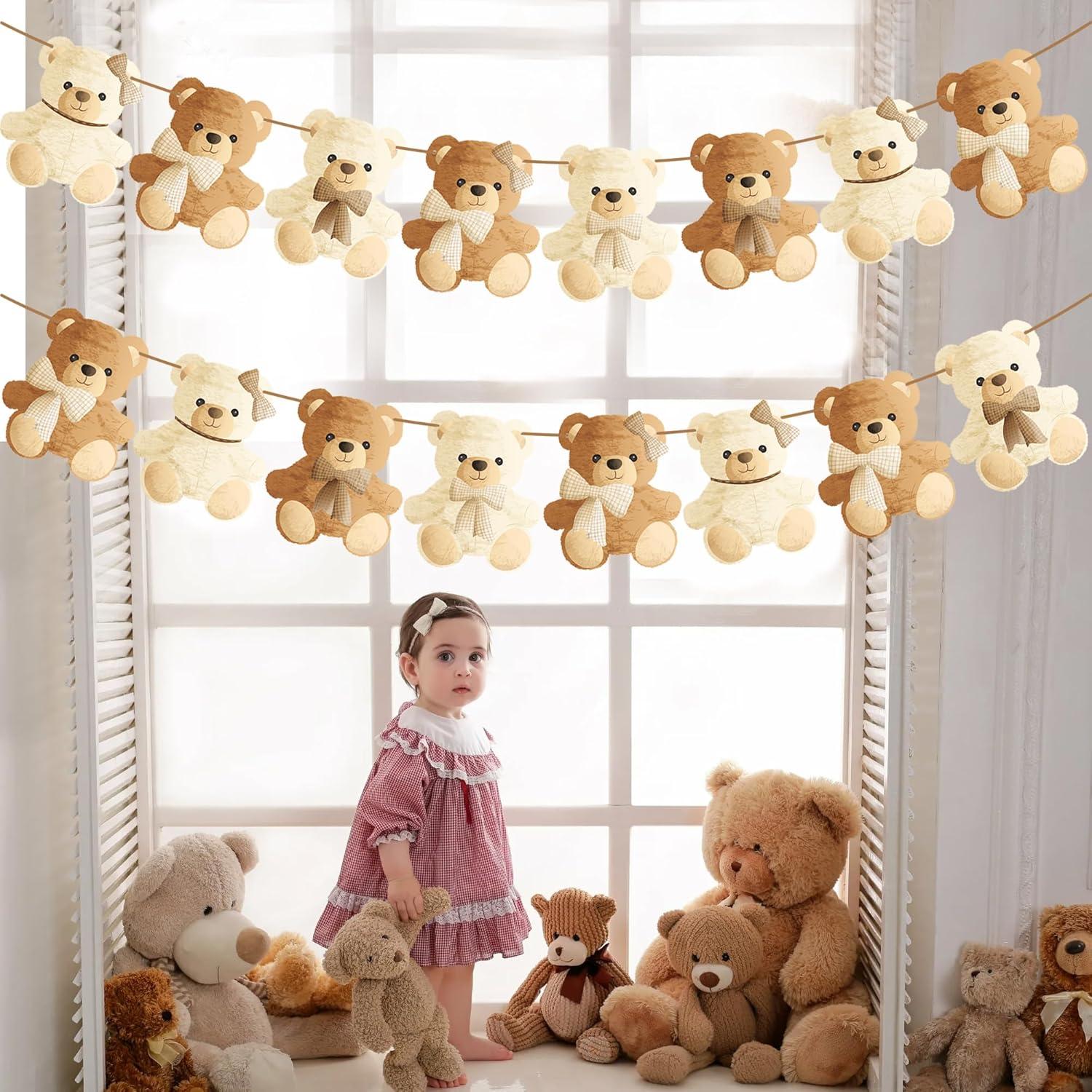 Guirnaldas de Oso de Peluche umoni para Baby Shower - 2 Pcs