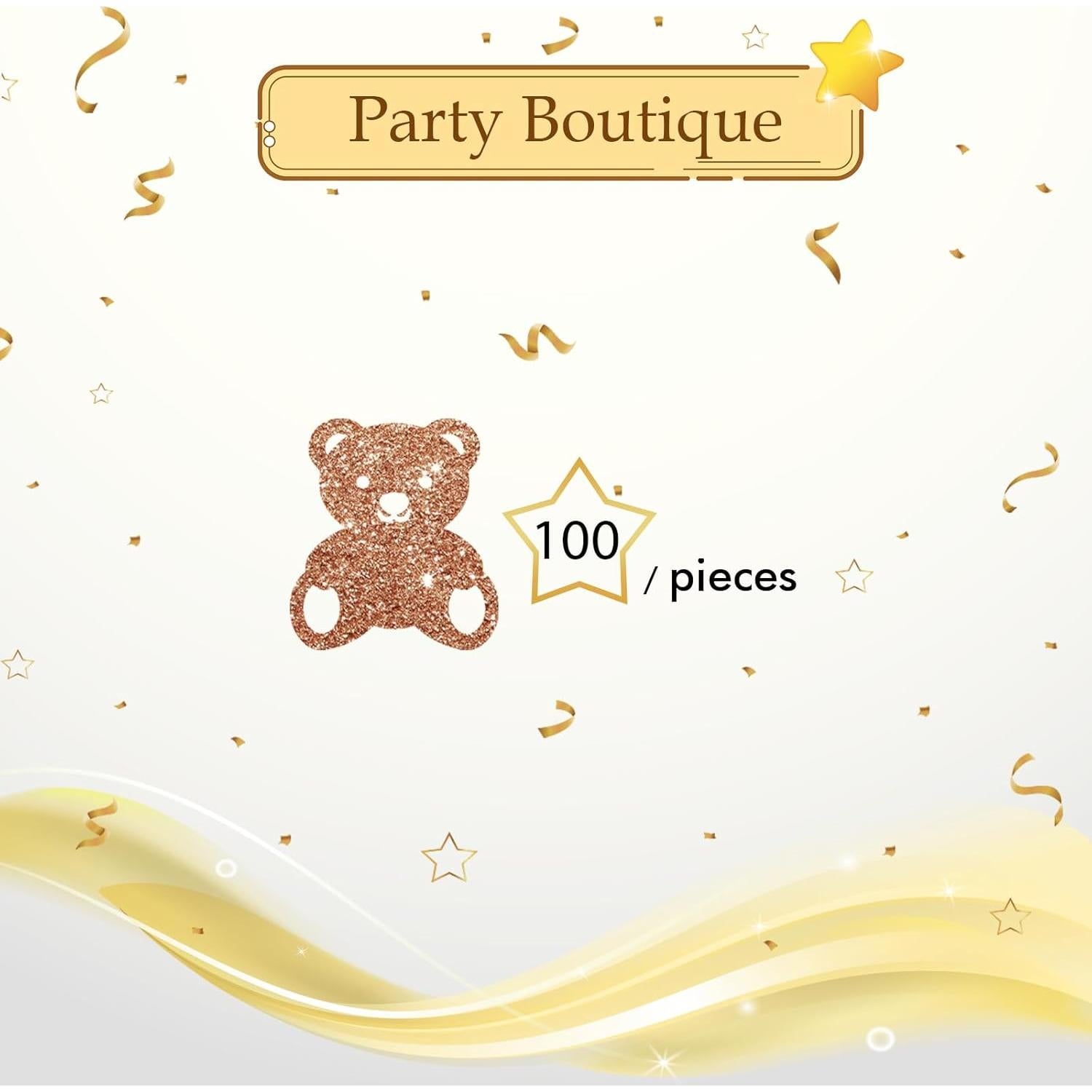 Confeti de Oso Brillante 100pcs para Baby Shower - Rostyakz