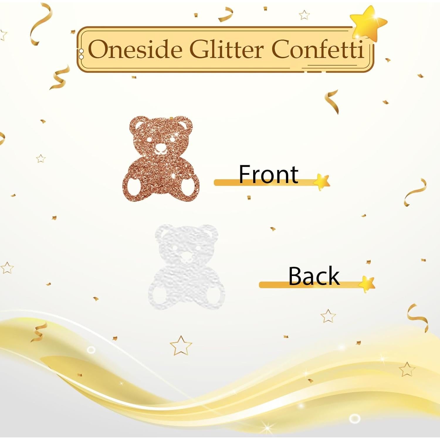 Confeti de Oso Brillante 100pcs para Baby Shower - Rostyakz