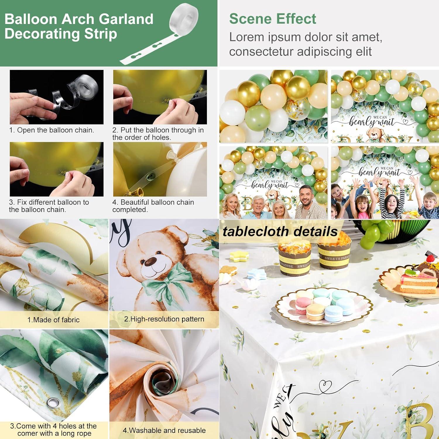 Kit de Decoración de Fiesta Oso Verde Breling 61 Piezas