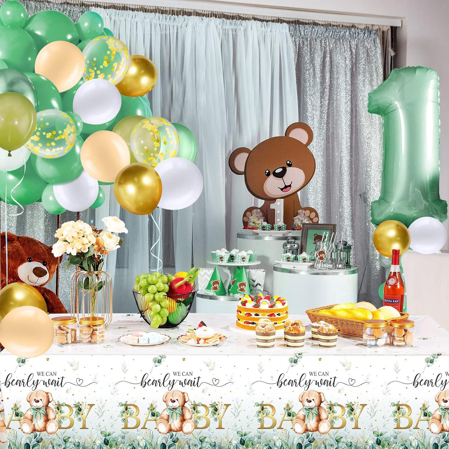 Kit de Decoración de Fiesta Oso Verde Breling 61 Piezas