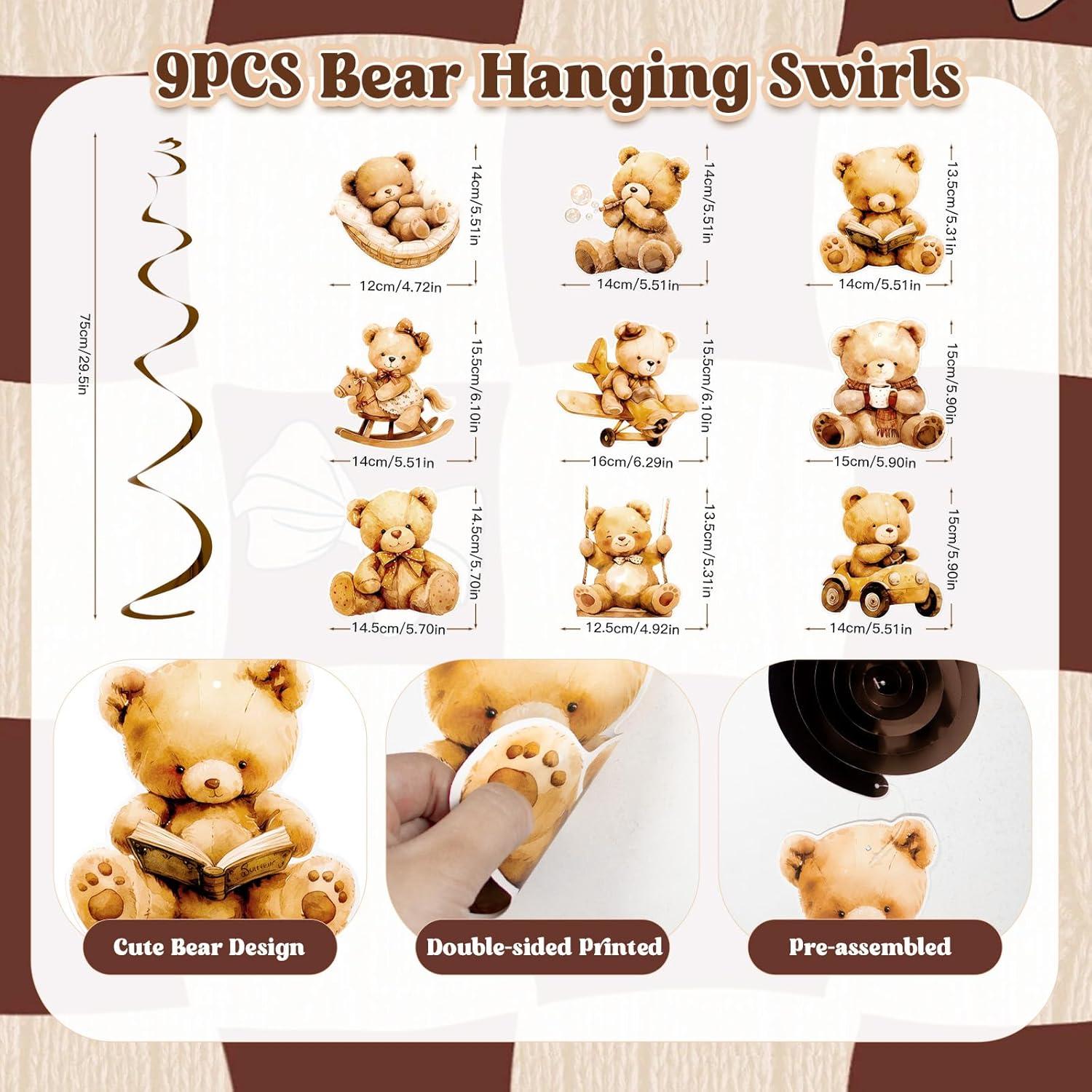 Decoración Baby Shower Oso Marrón We Can Bearly Wait - Guirnalda