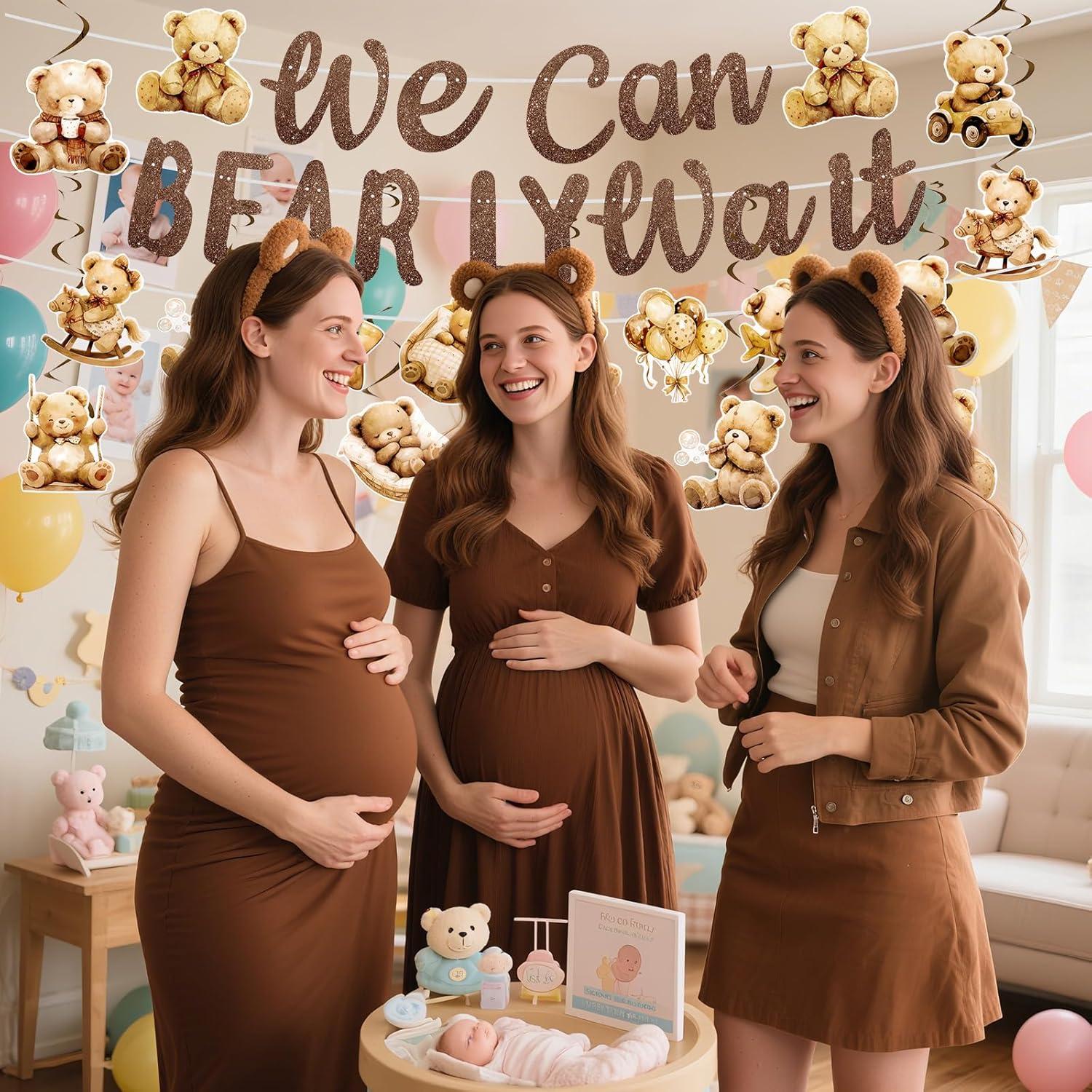 Decoración Baby Shower Oso Marrón We Can Bearly Wait - Guirnalda