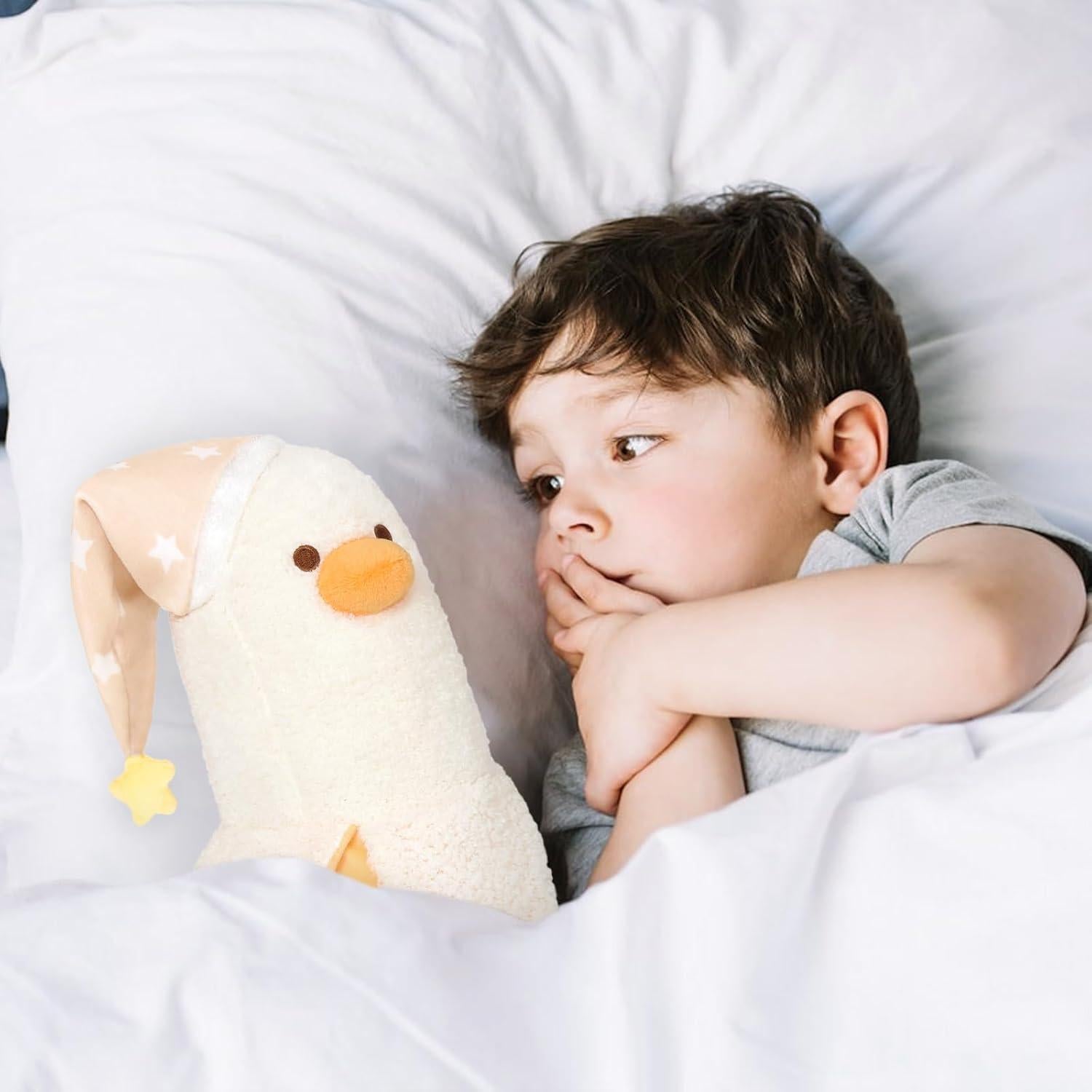 Almohada de Felpa Pato de Plátano Peach Cat 30 cm Blanco Amarillo