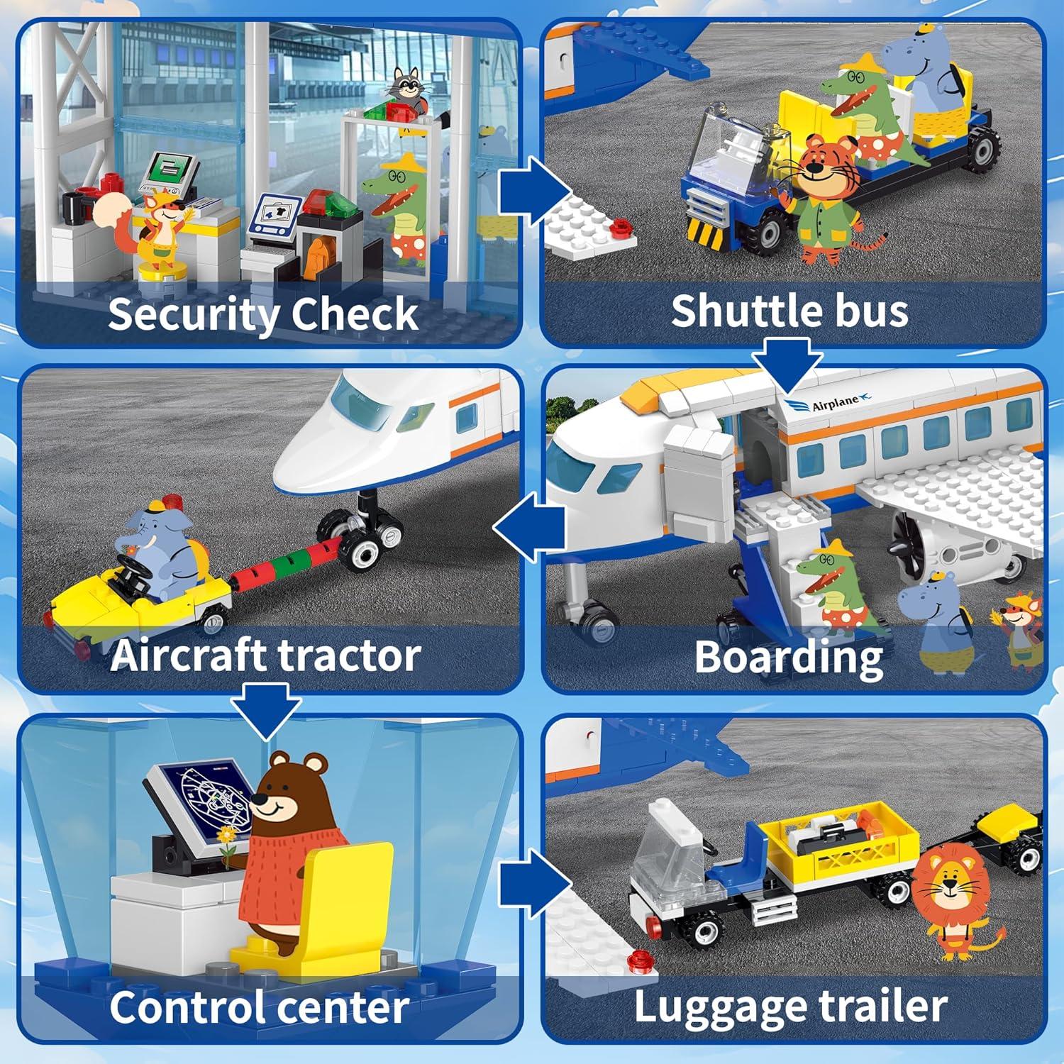 Juego de Construcción de Aviones 3 en 1 AKWME con Luz LED